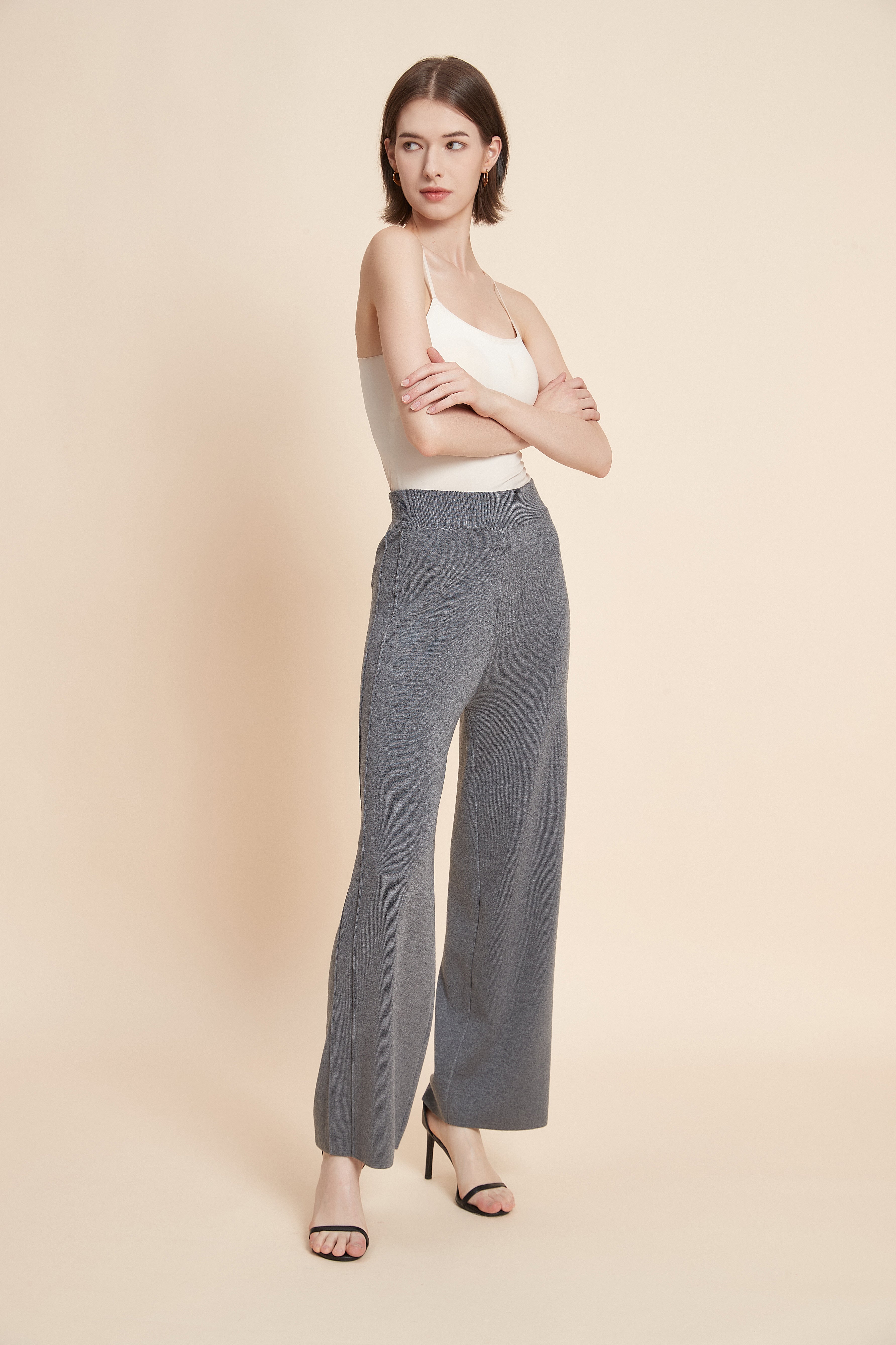 Plain Wide Leg Long Pants