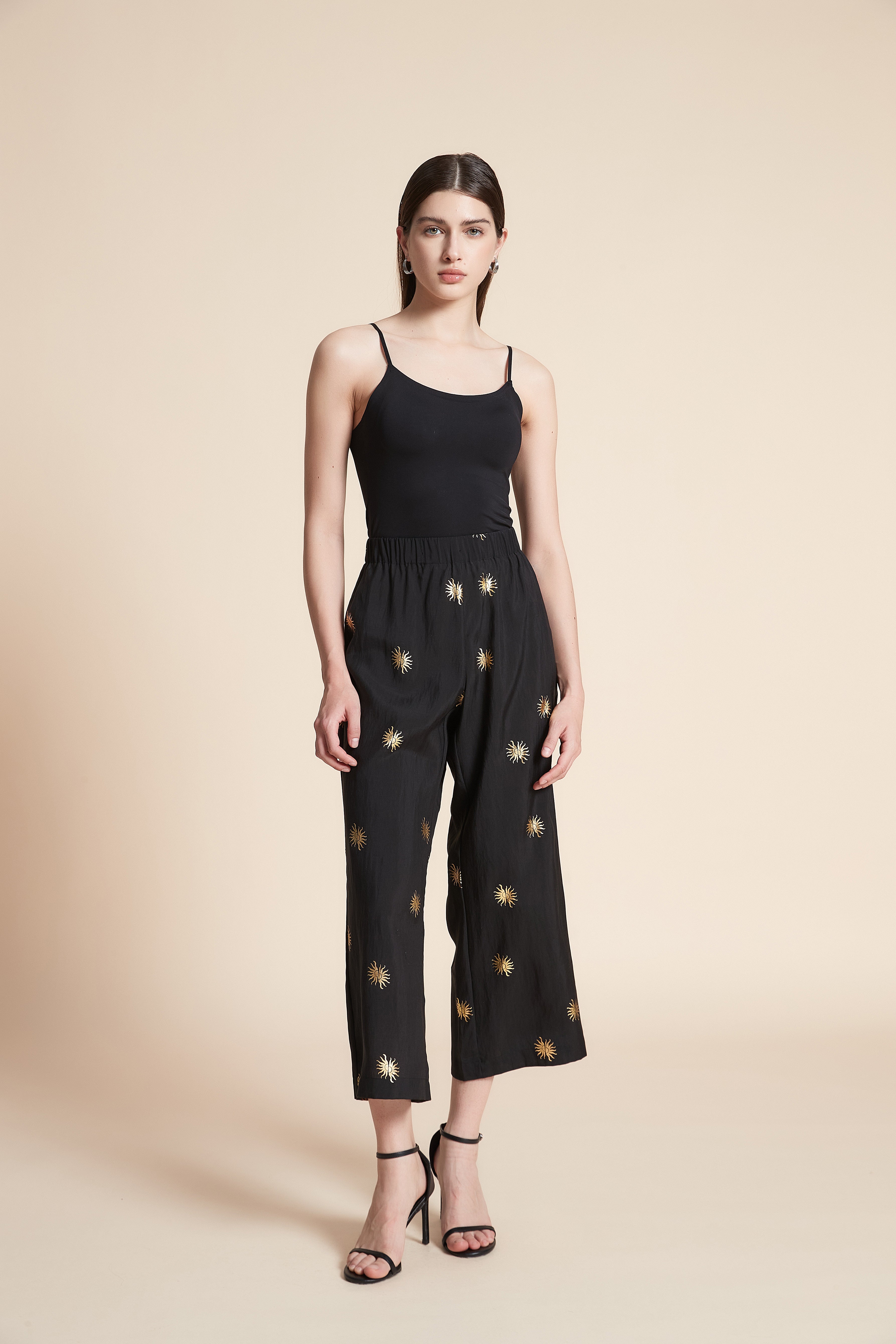 Wide Printed Midi Pants