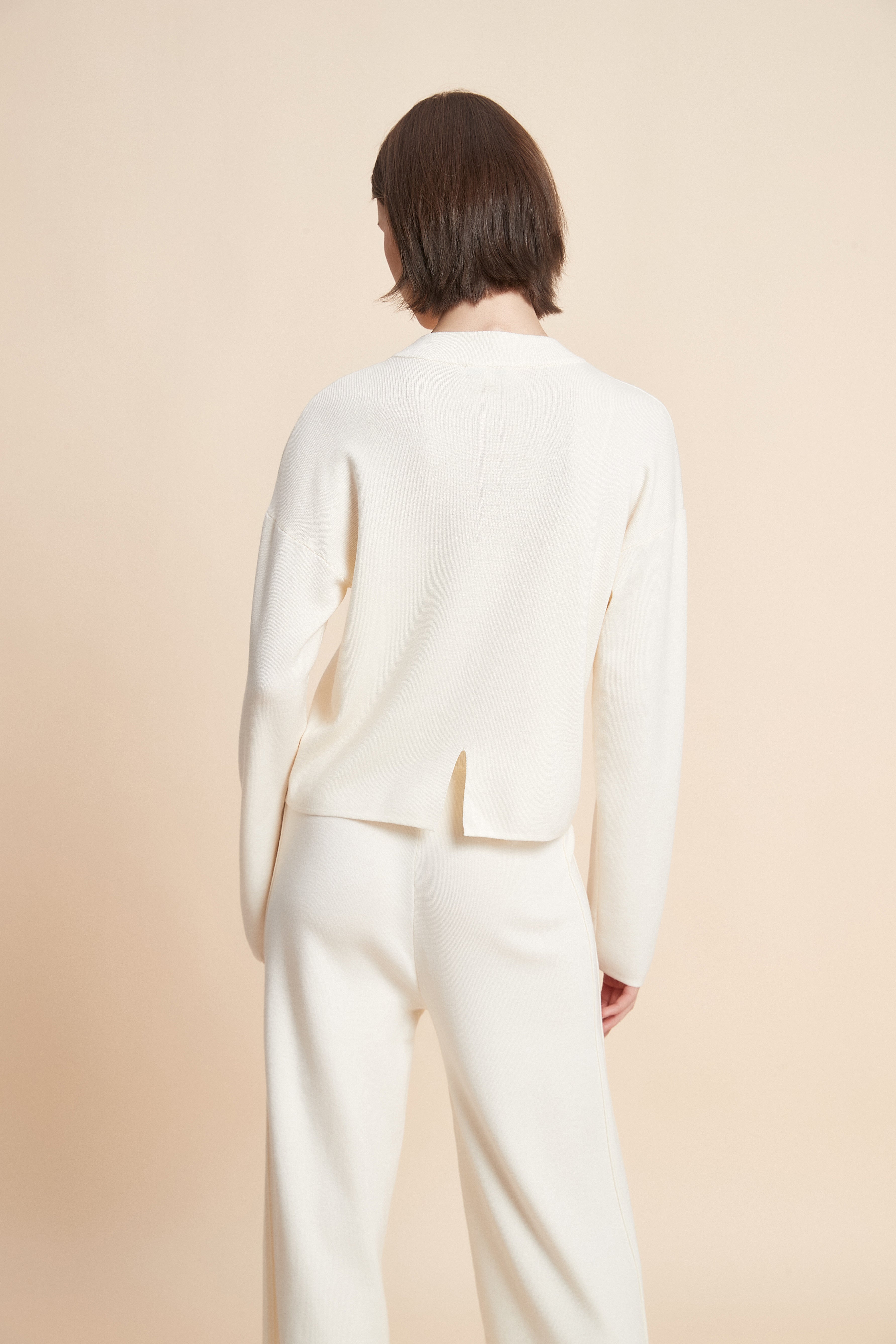 Plain Cropped Long Sleeve Top