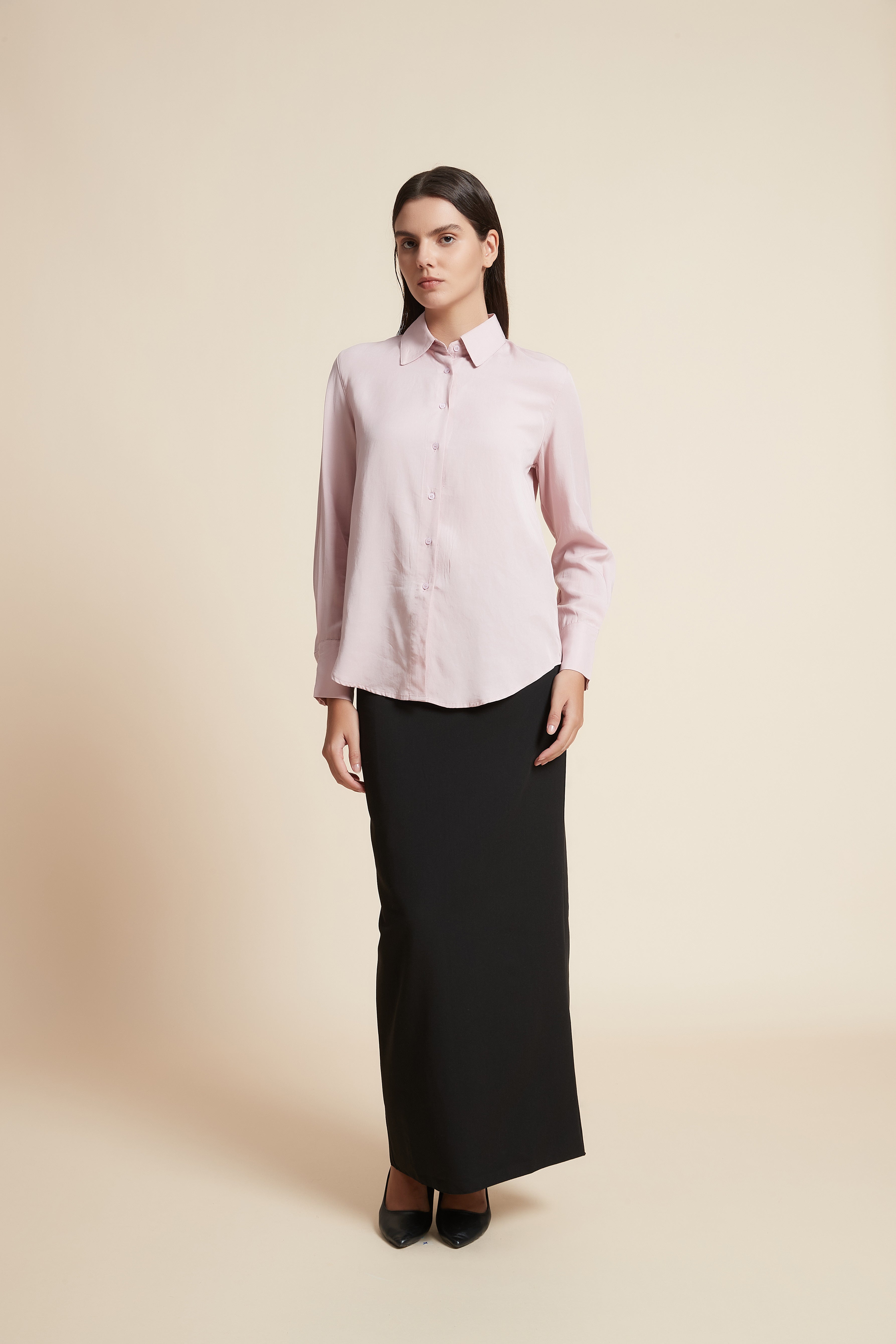 Straight Long Solid Skirt