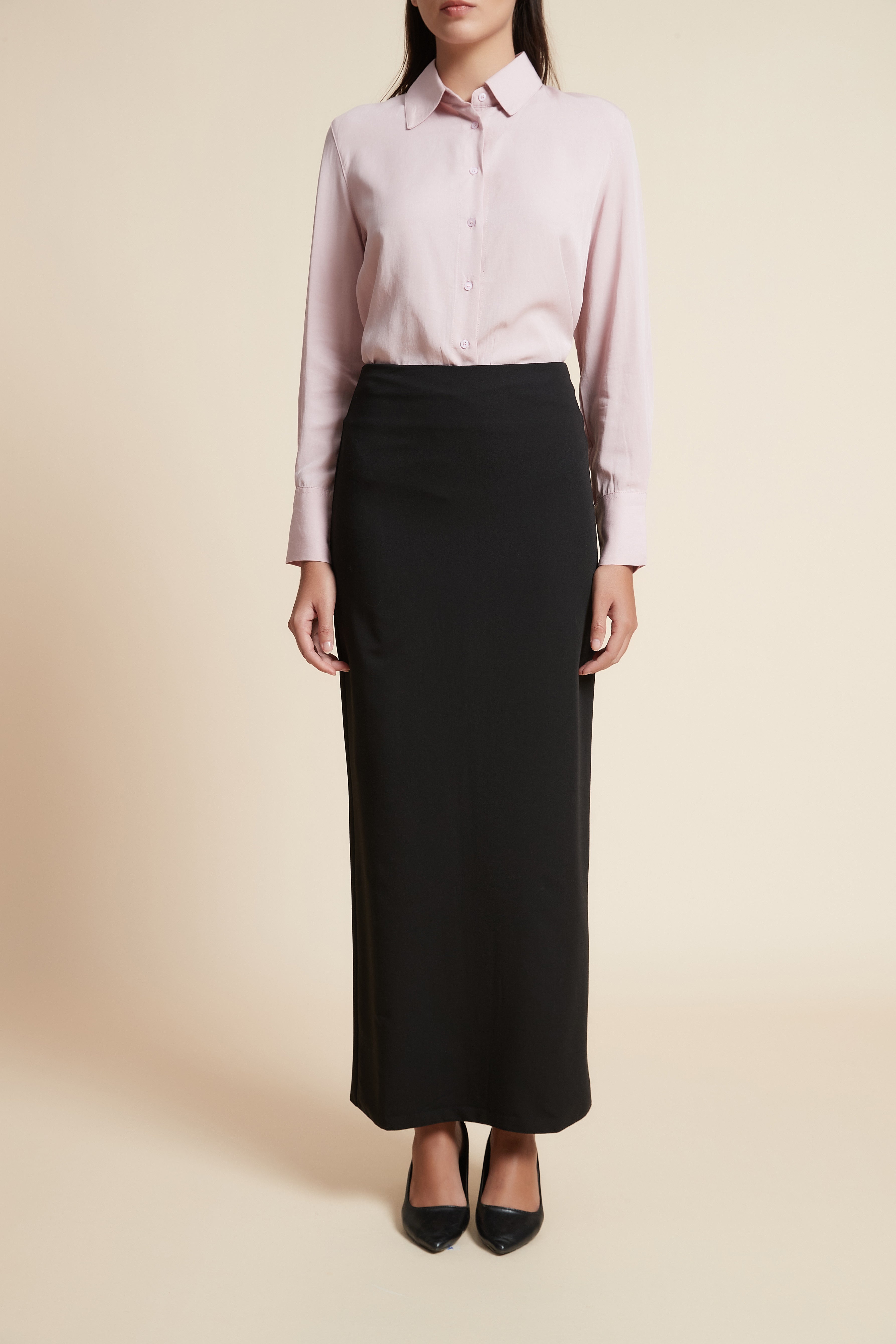 Straight Long Solid Skirt