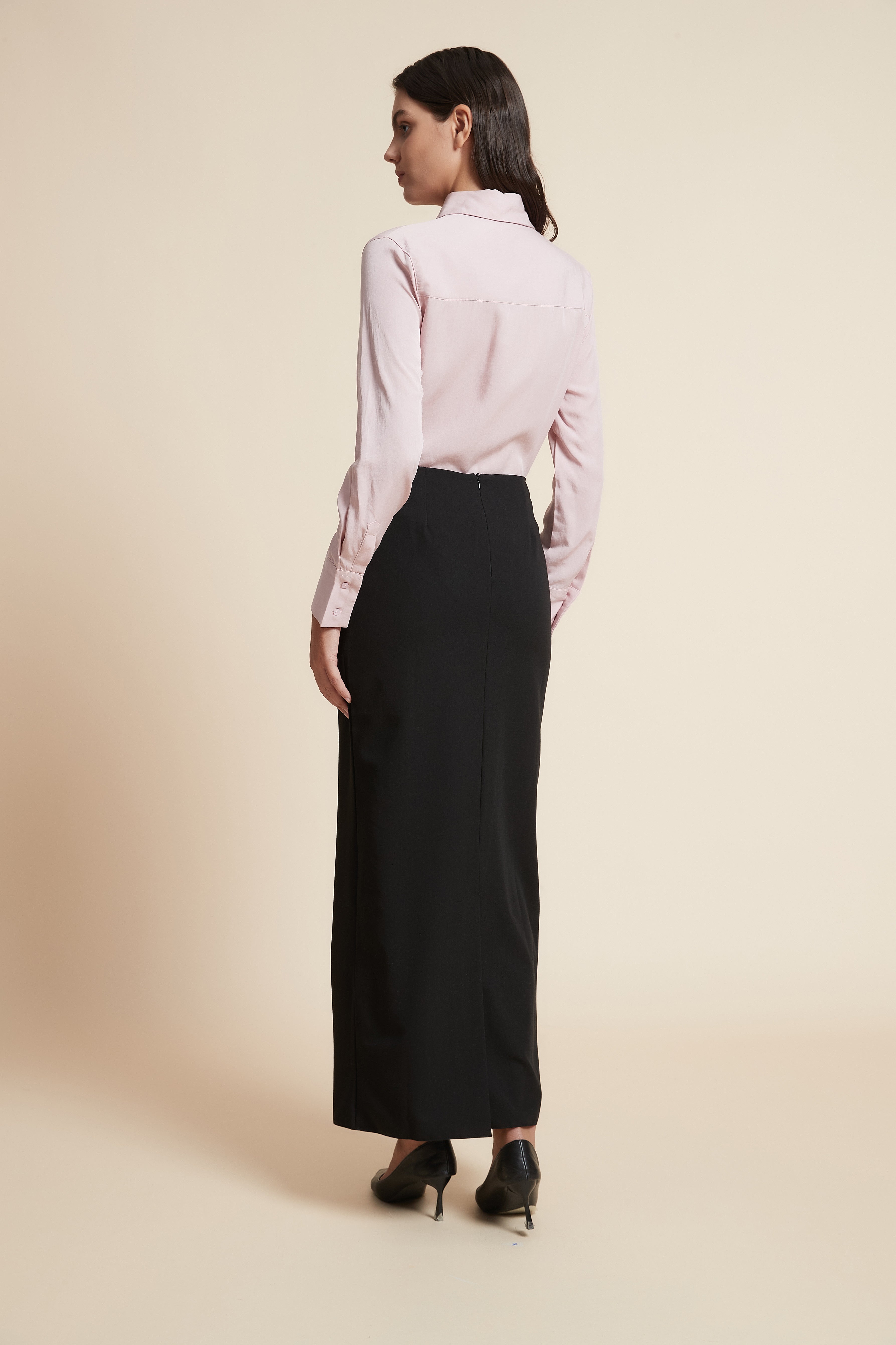 Straight Long Solid Skirt