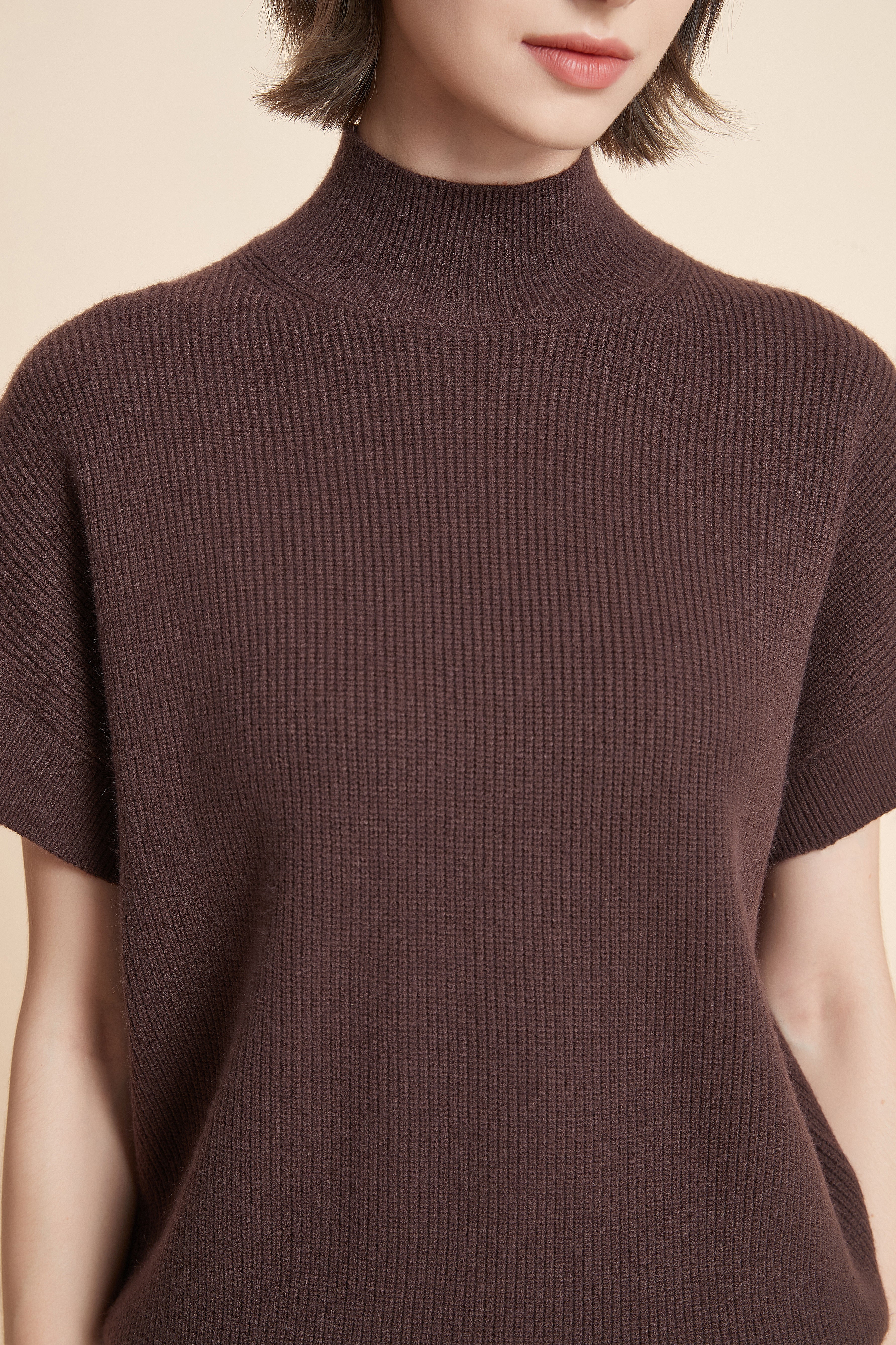 Short Sleeve High Neck Top
