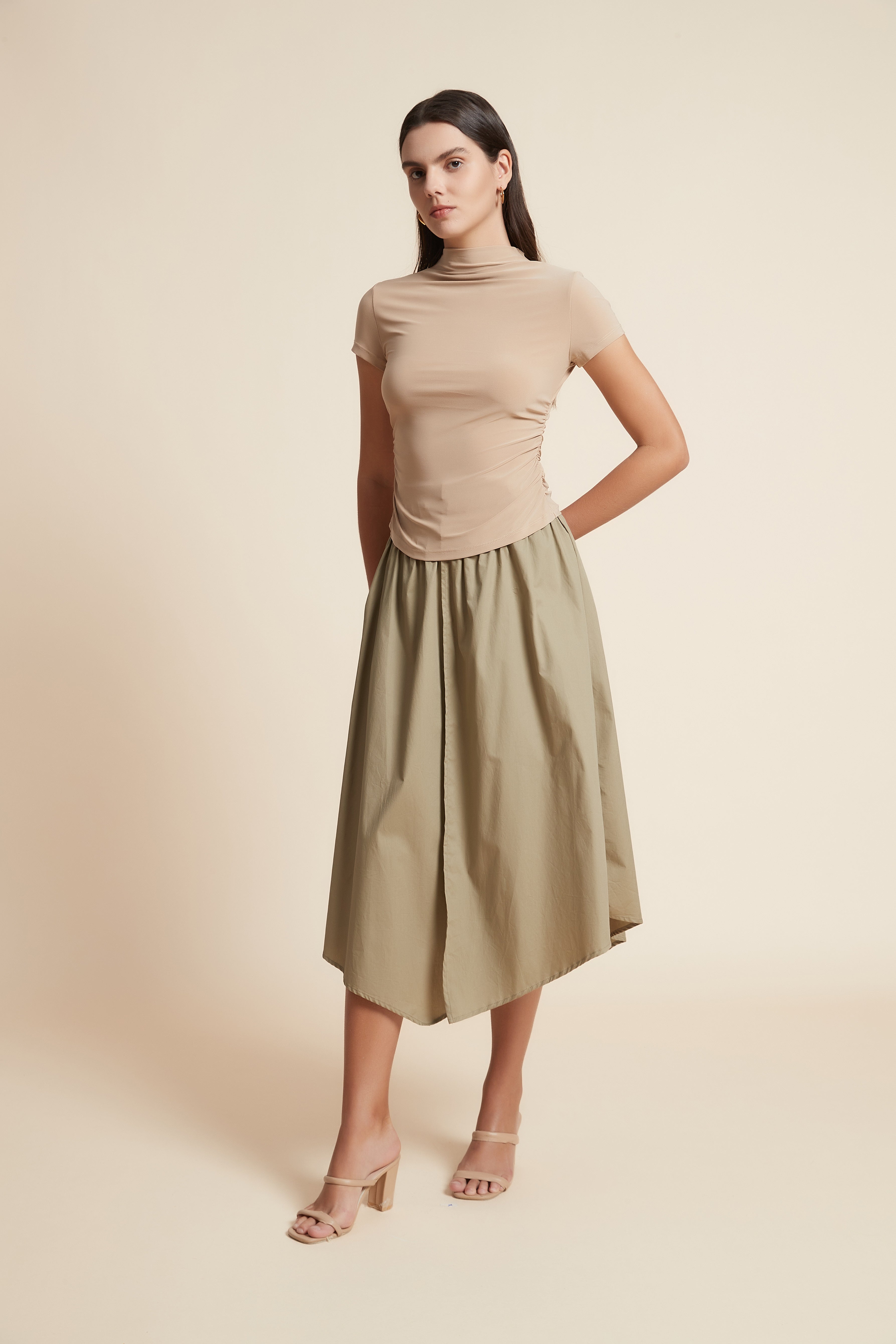 Solid Midi Skirt