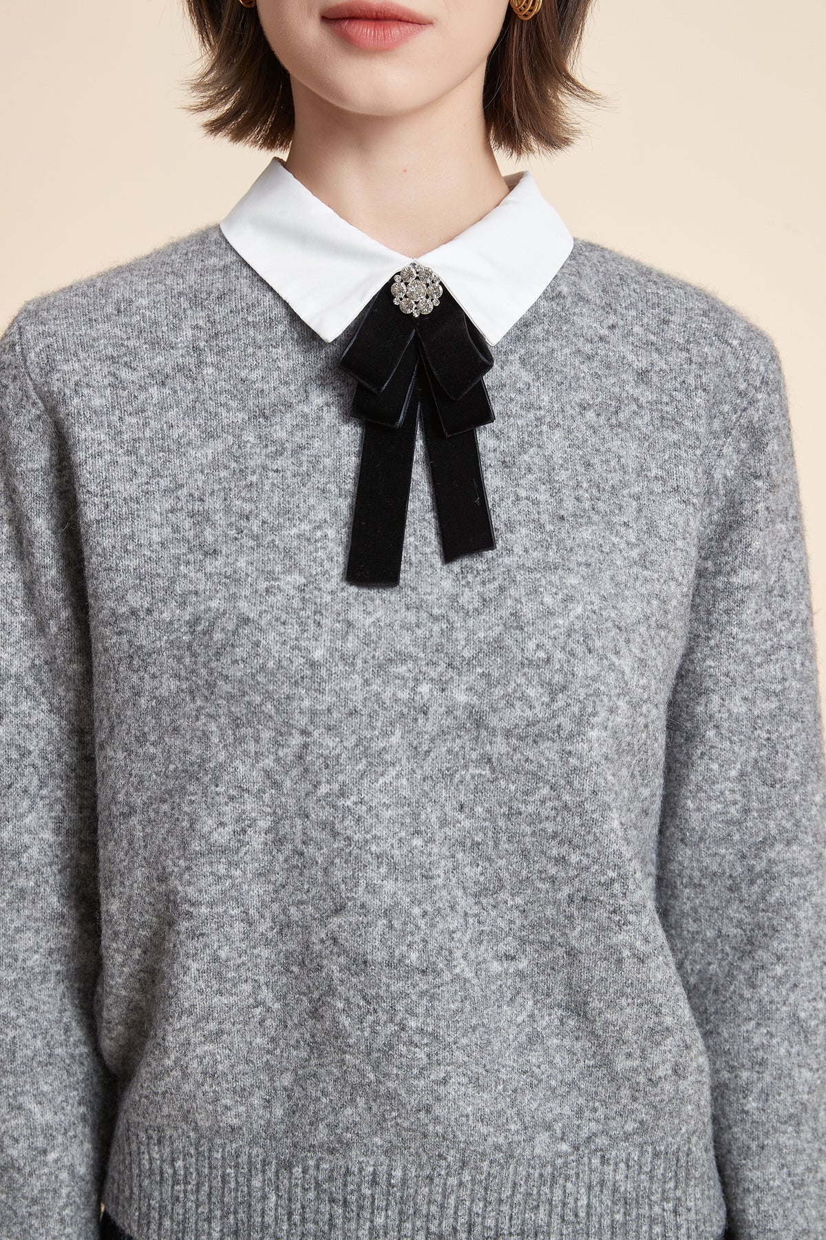 Long Sleeve Shirt Collar Top