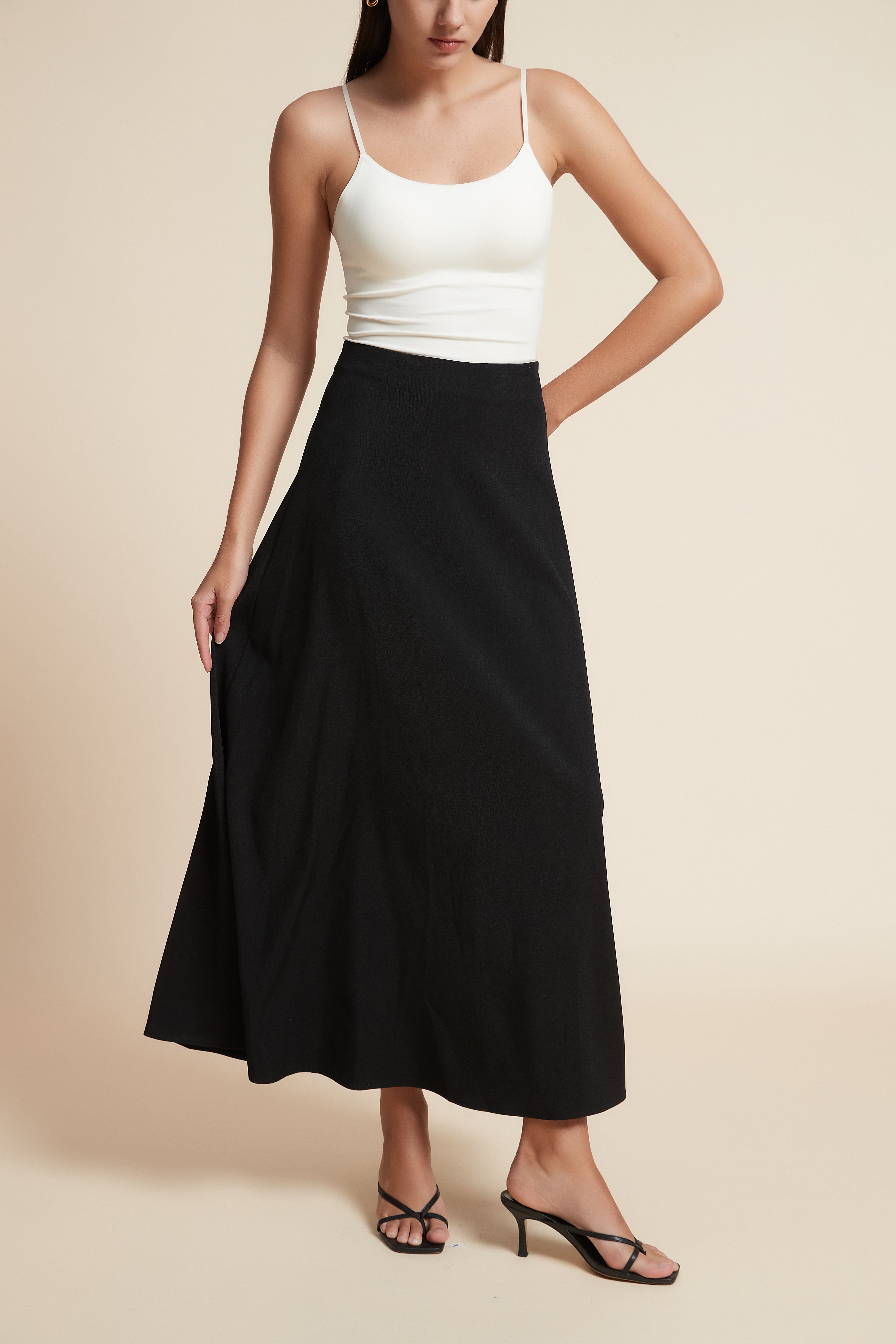Solid Wide Skirt