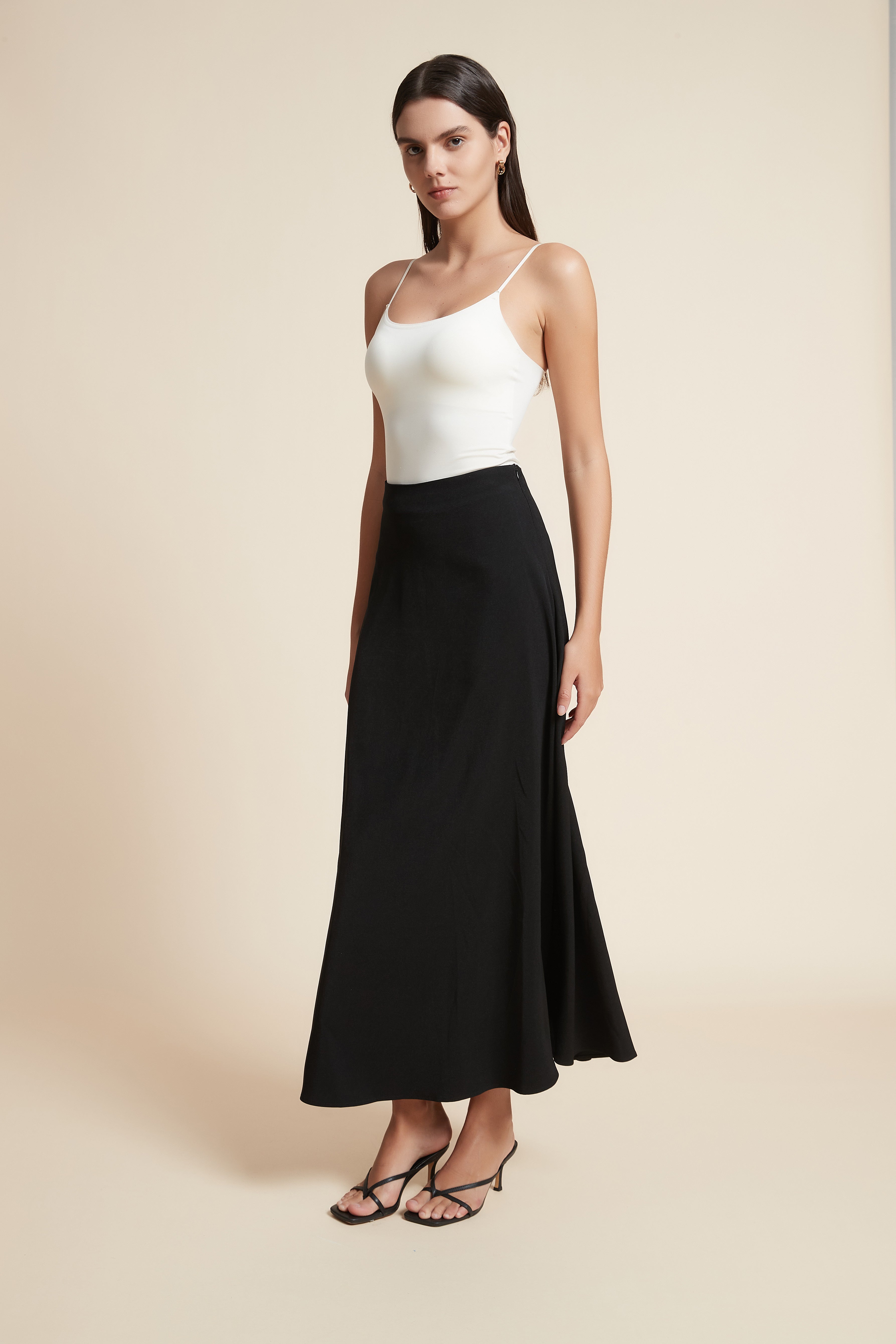 Solid Wide Skirt