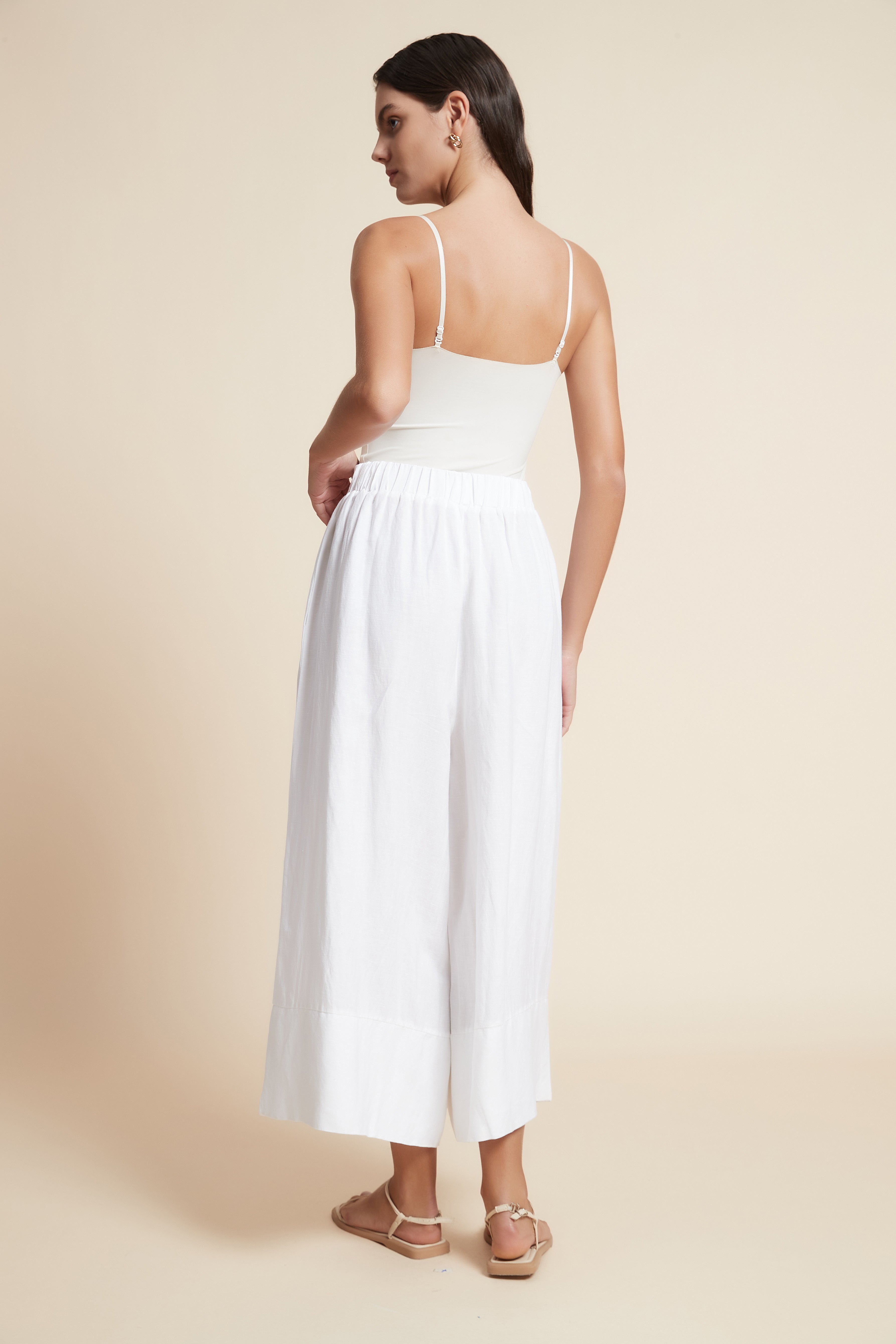 Wide Leg Plain Trousers
