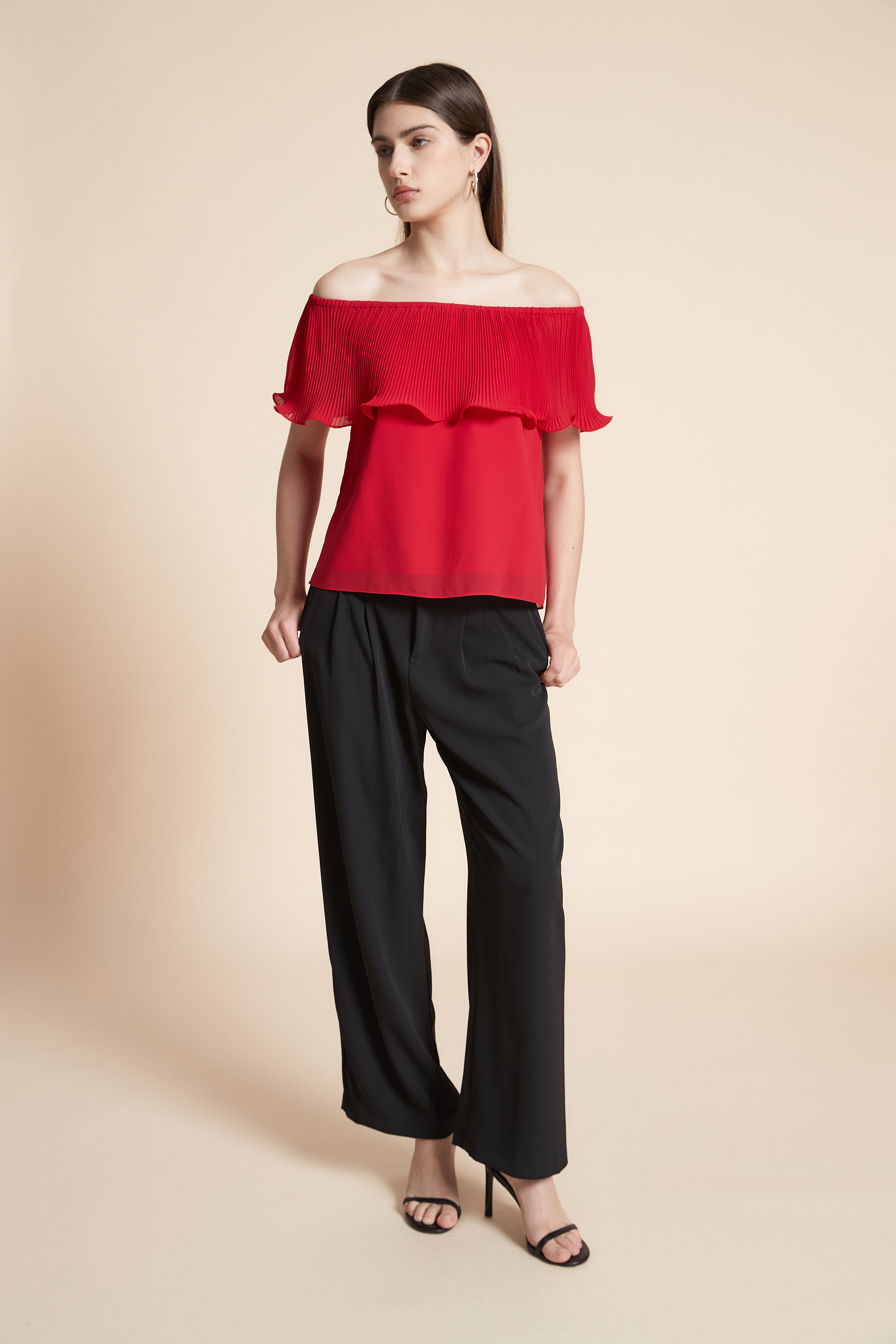 Plain Off-The-Shoulder Crop Top