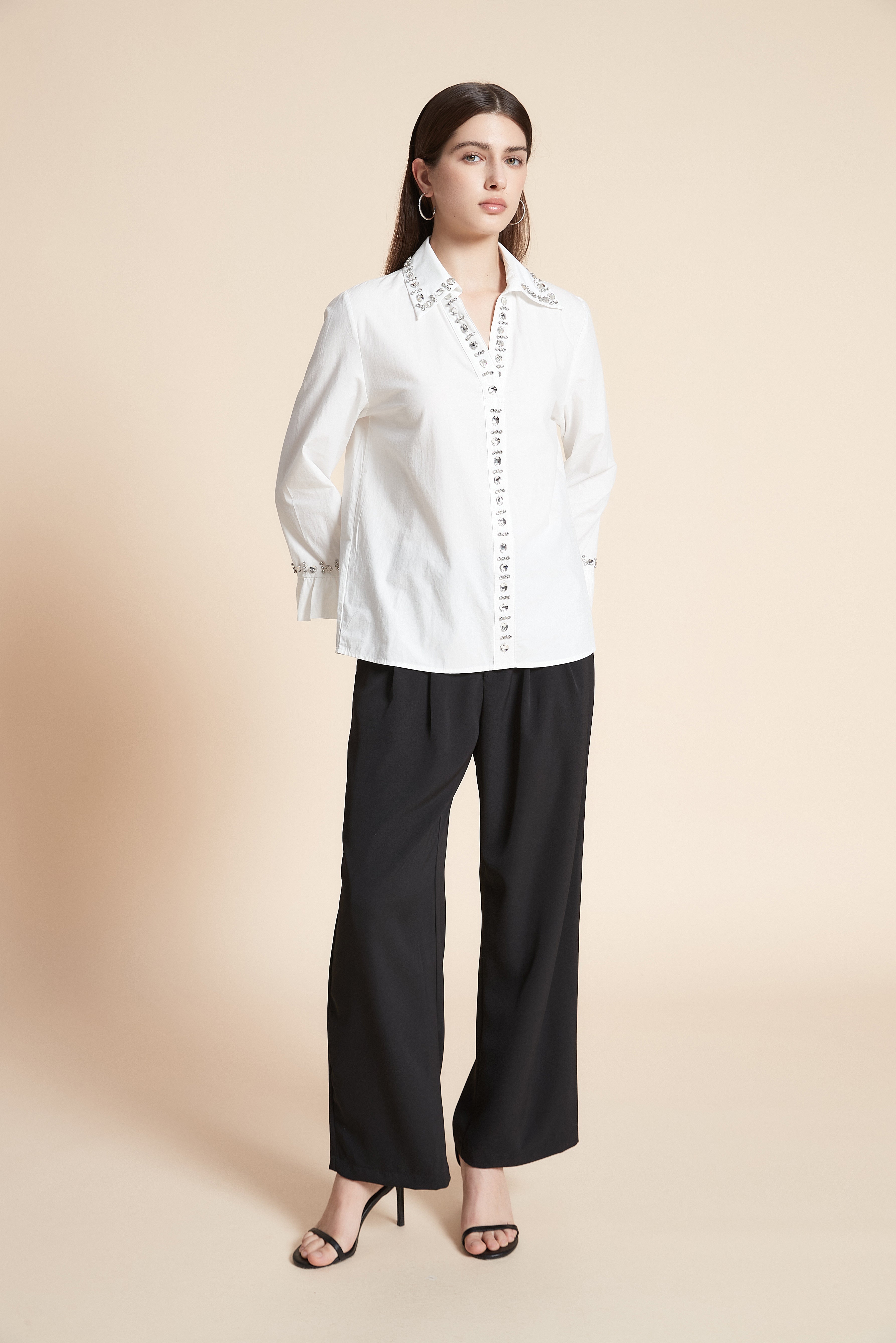 قميص متوسط الطول سادة كم طويل