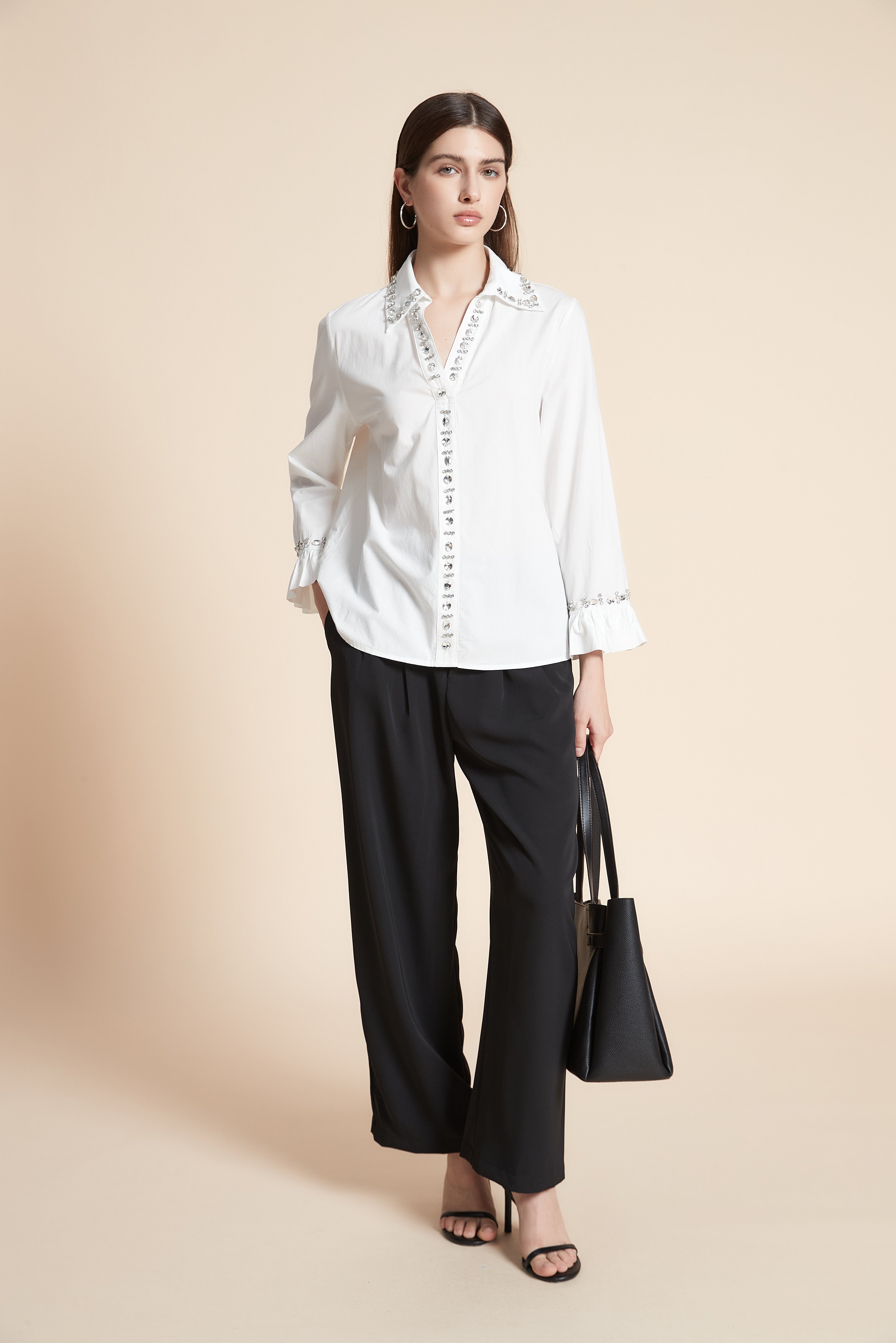 قميص متوسط الطول سادة كم طويل