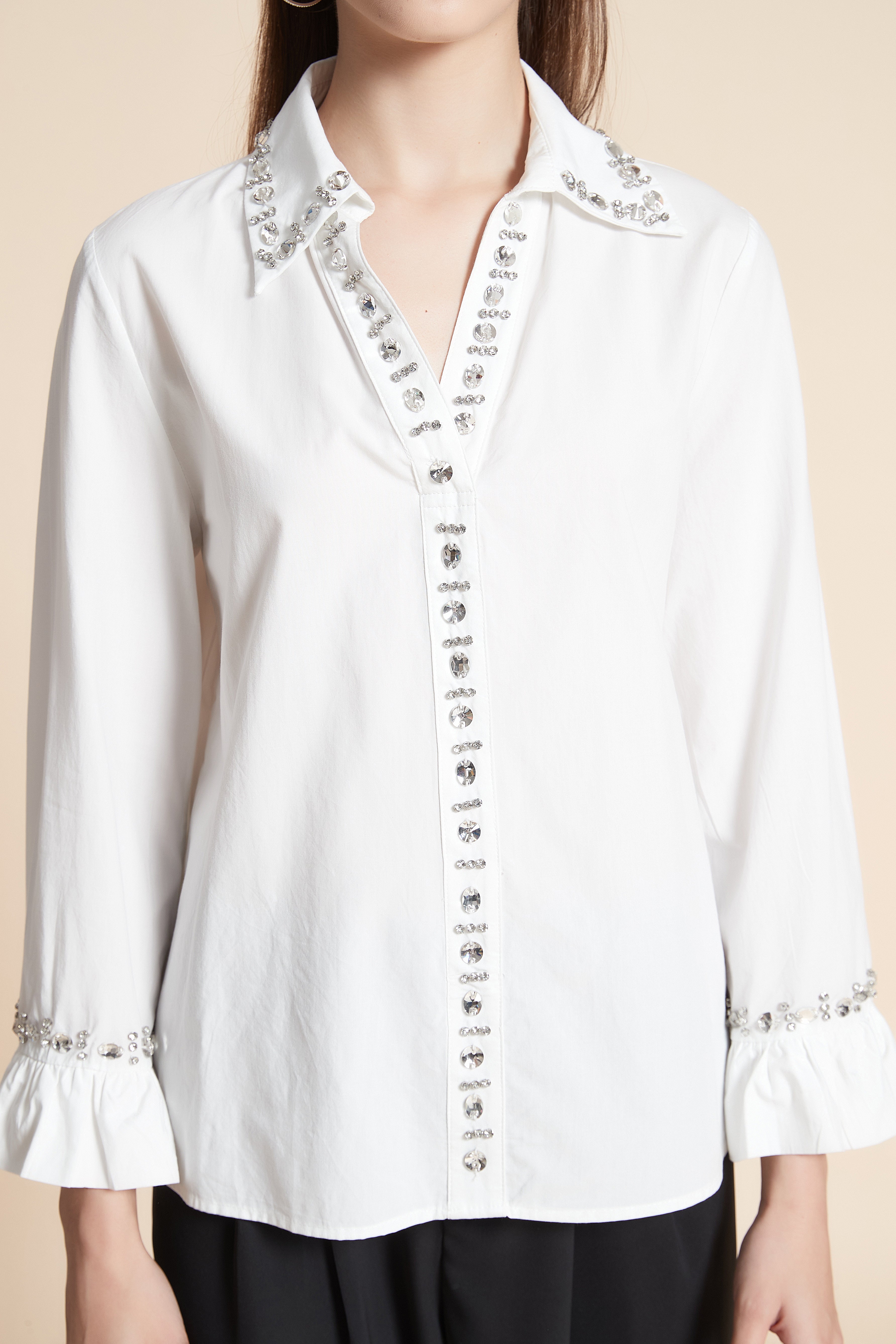 قميص متوسط الطول سادة كم طويل