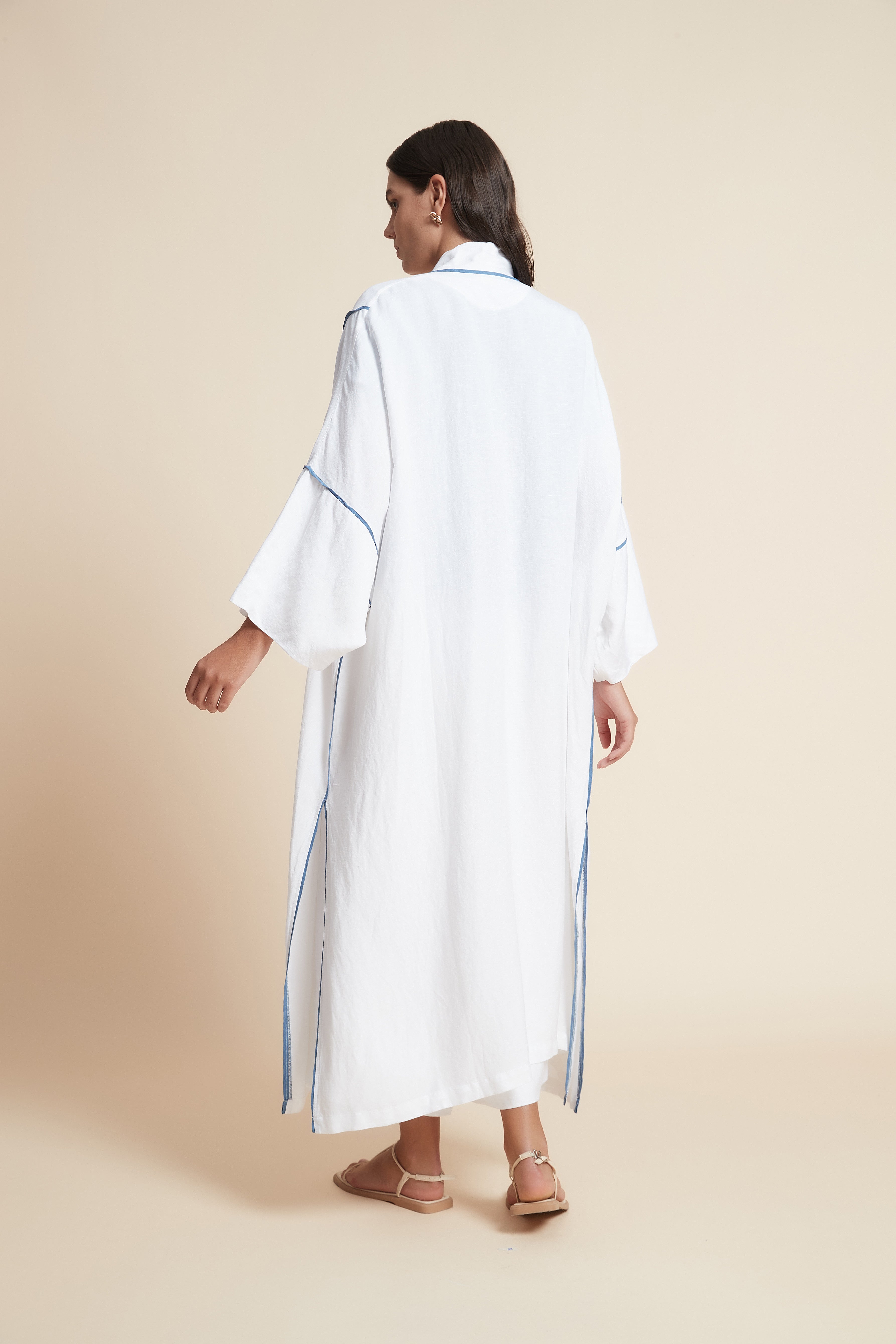 Striped 3/4 Sleeve Oversized Cardigan