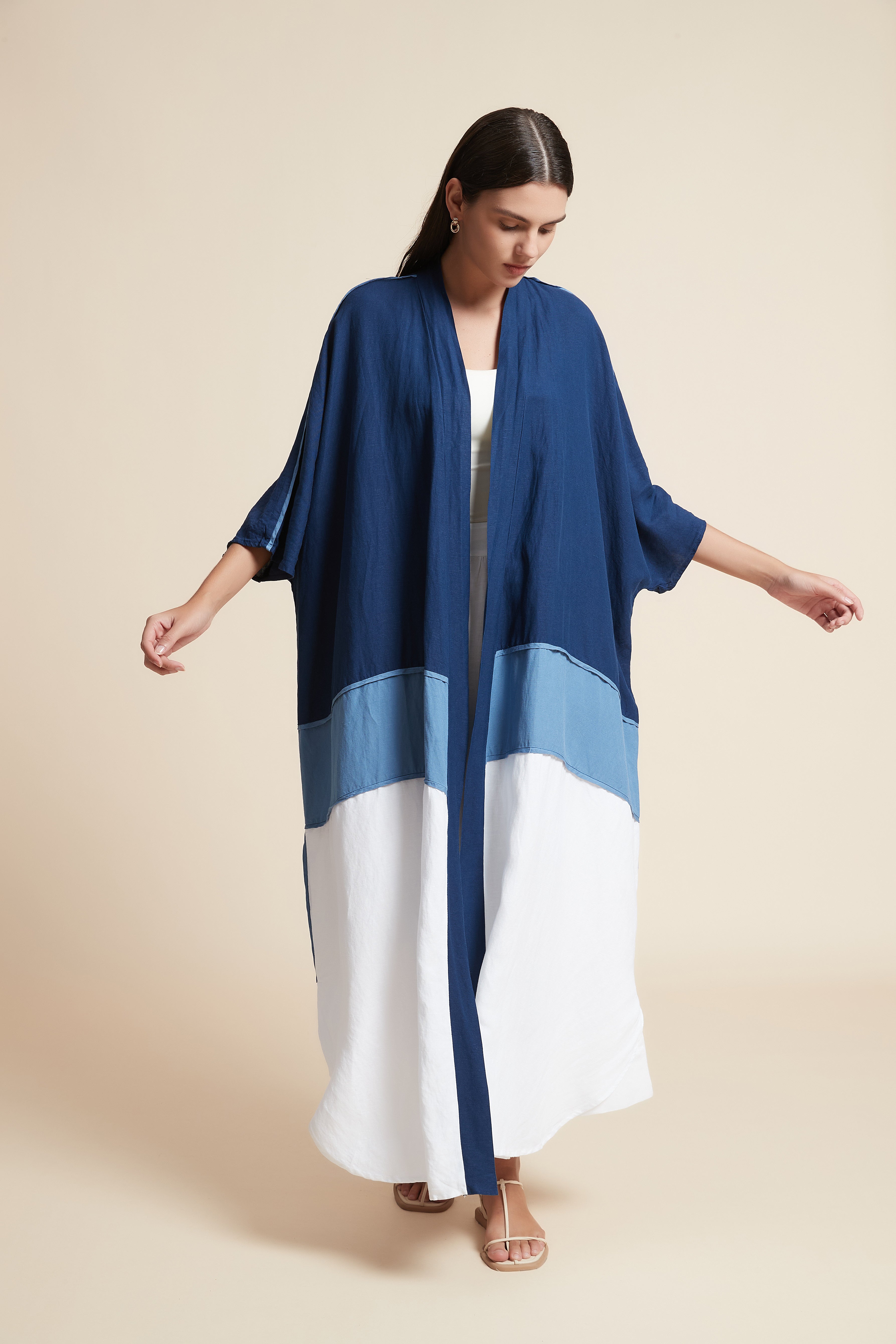 Multicolor 3/4 Sleeve Cardigan