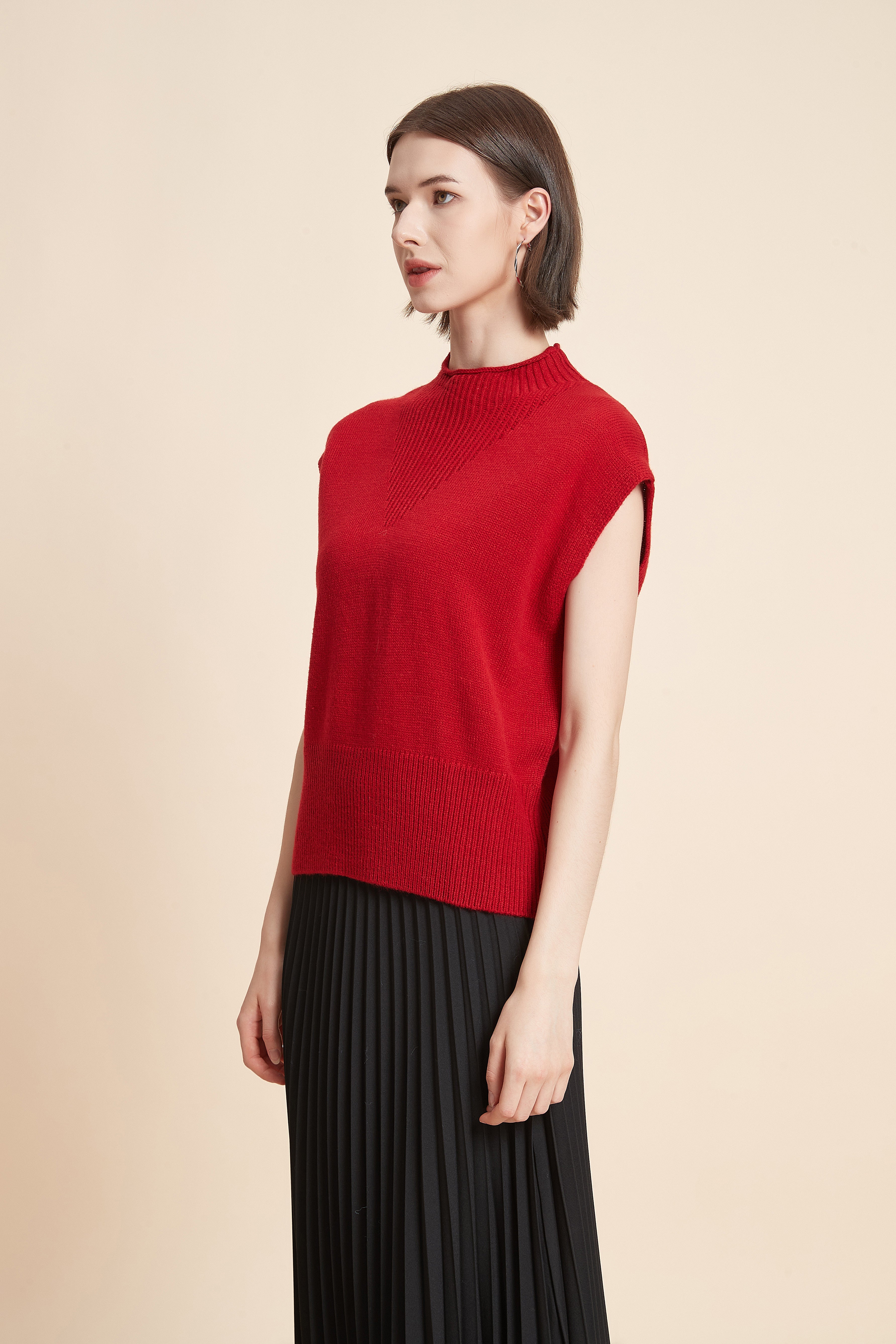 Sleeveless High Neck Top