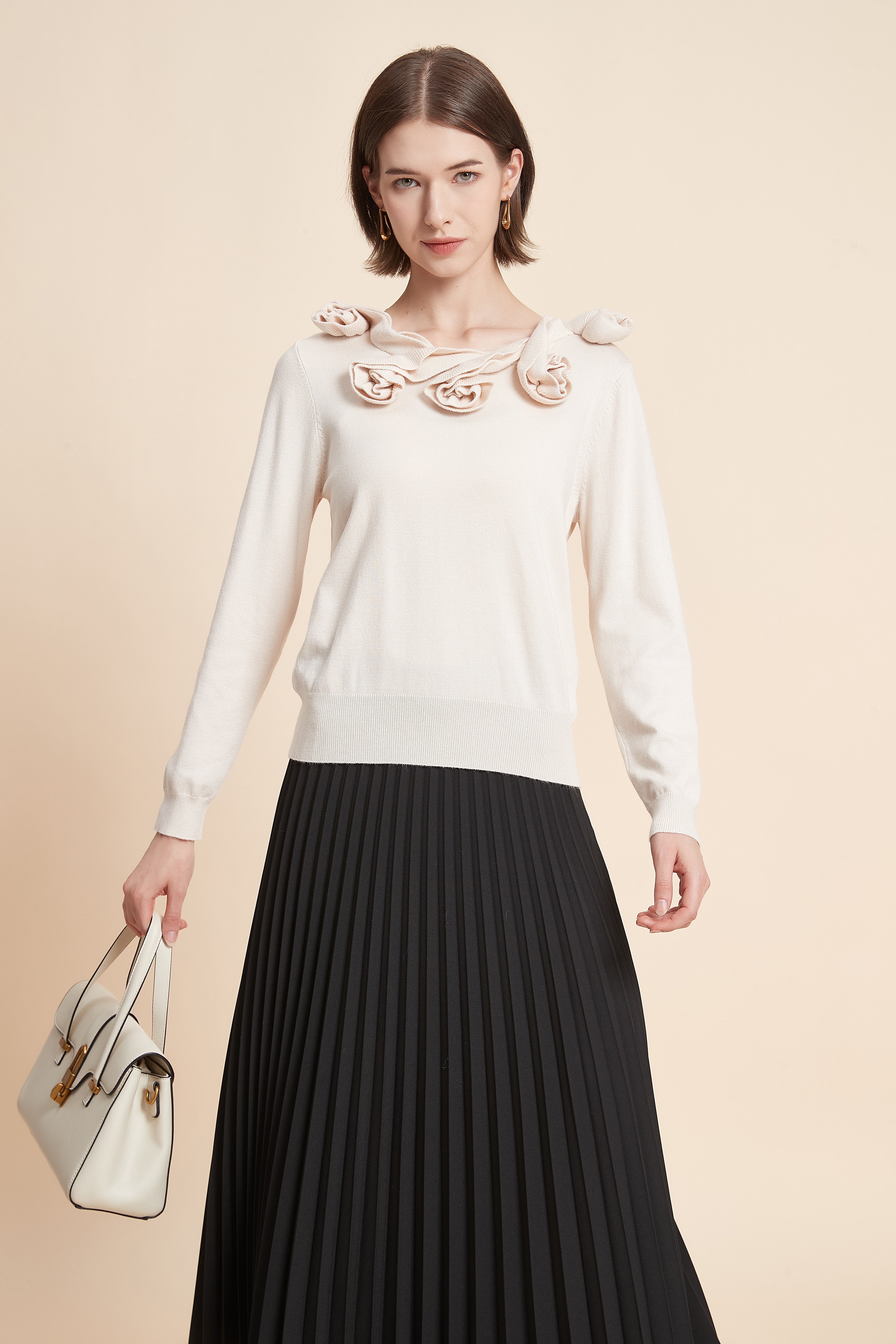 Long Sleeve Floral Embroidered Top