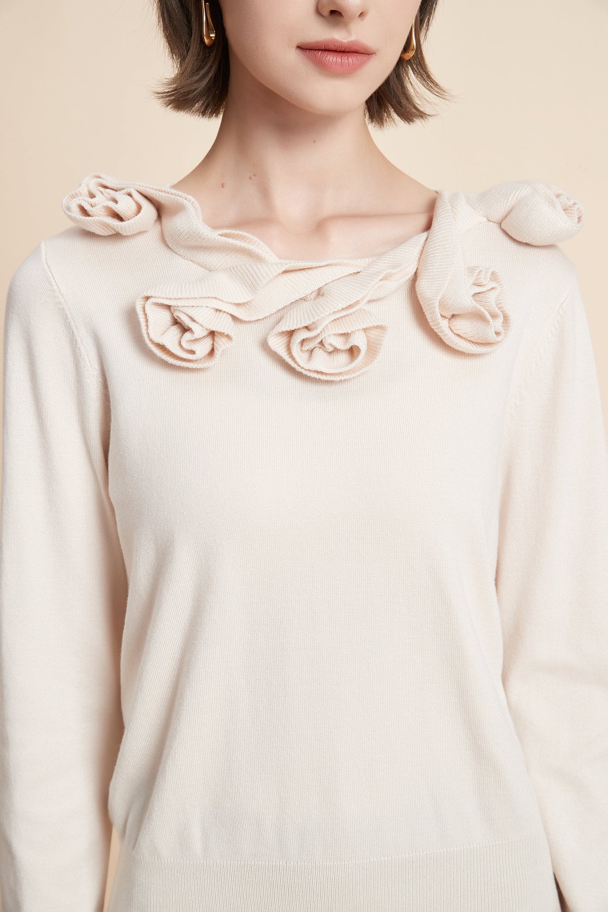 Long Sleeve Floral Embroidered Top