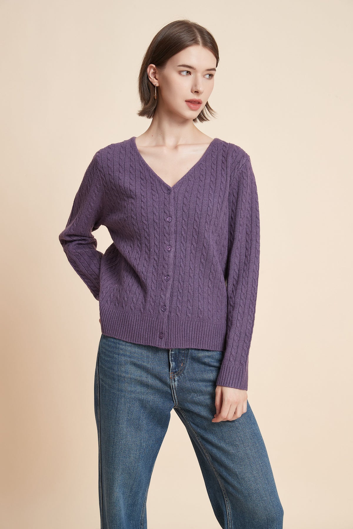 Long Sleeve Button-Front Cardigan