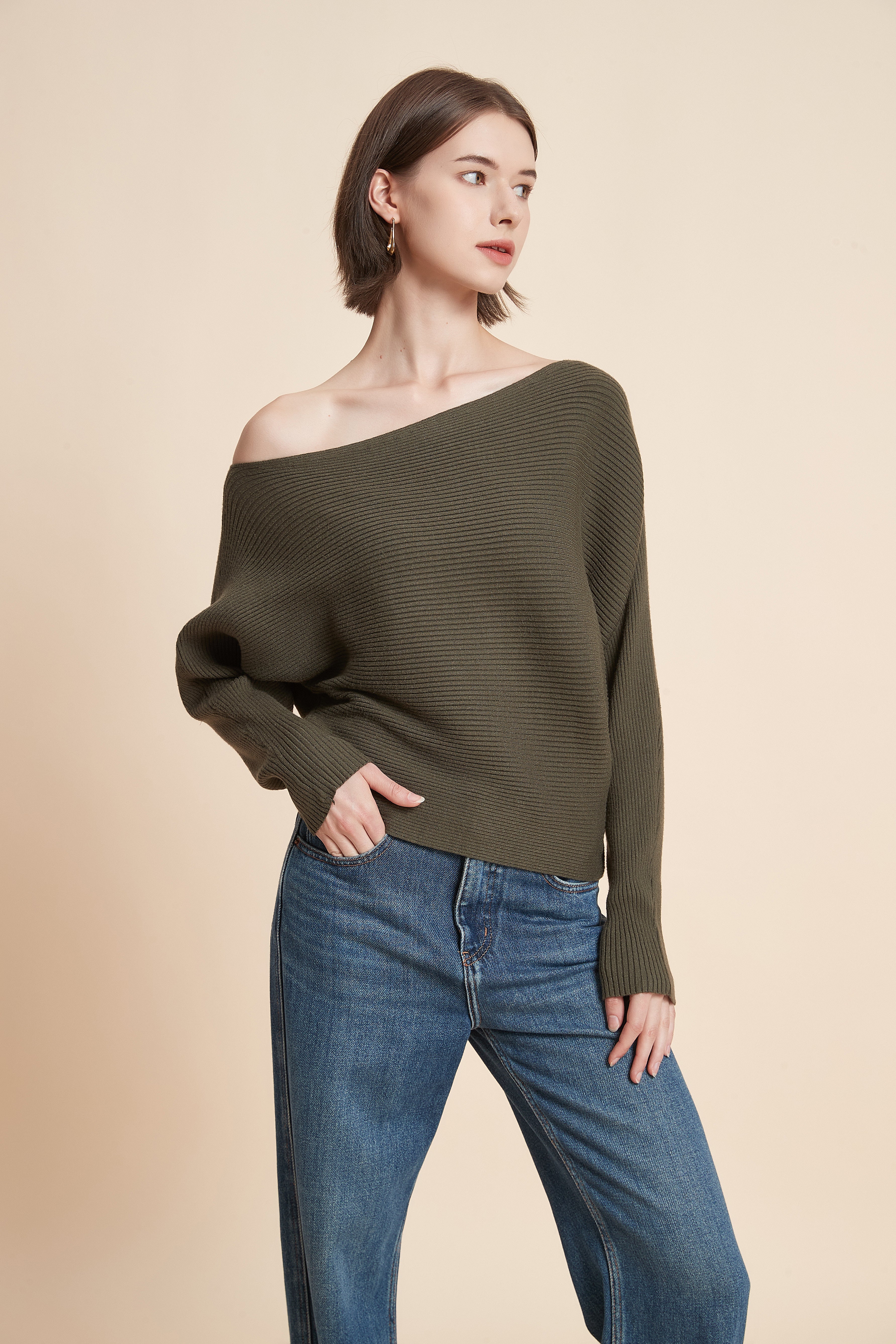 Off-Shoulder Long Sleeve Top