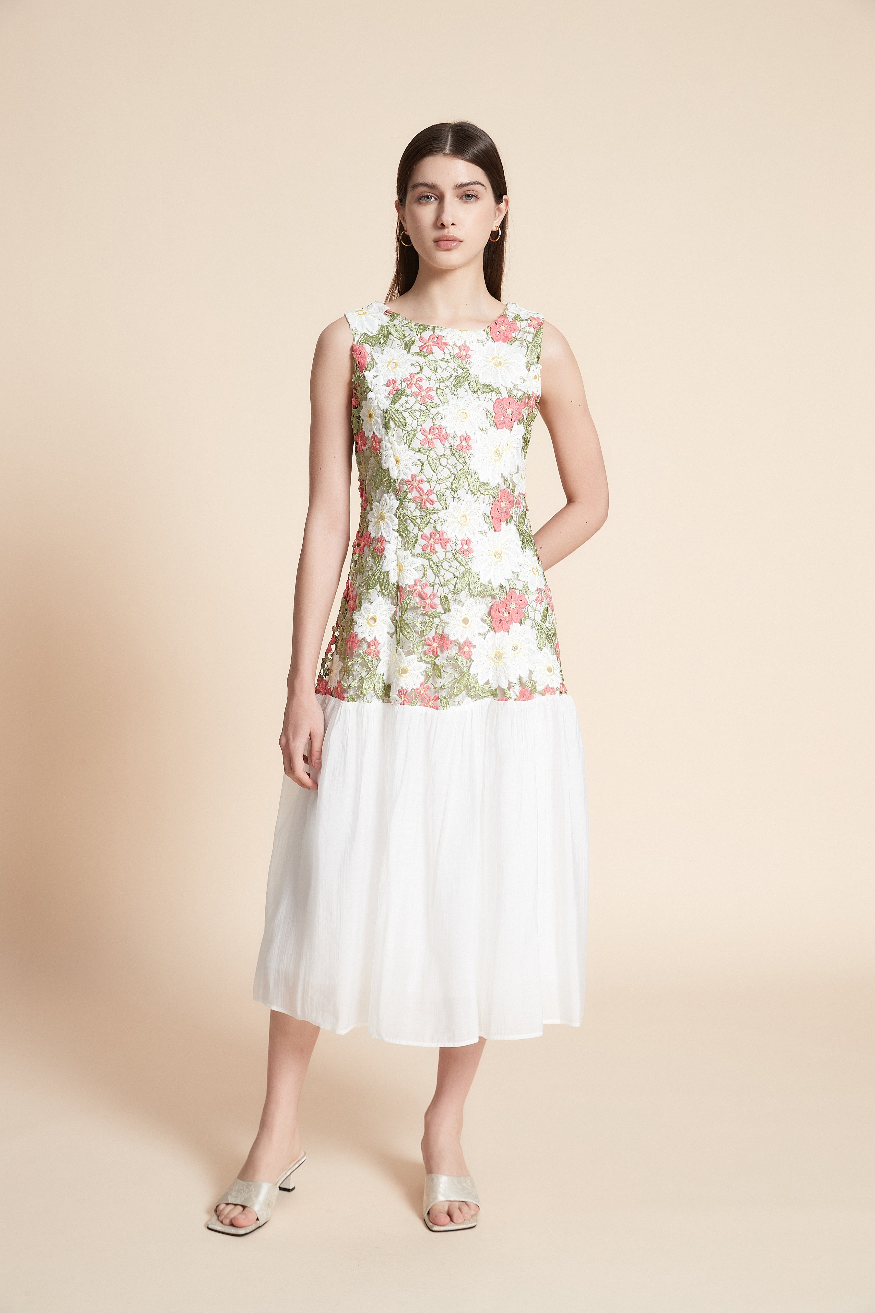 Sleeveless Printed Midi Dress