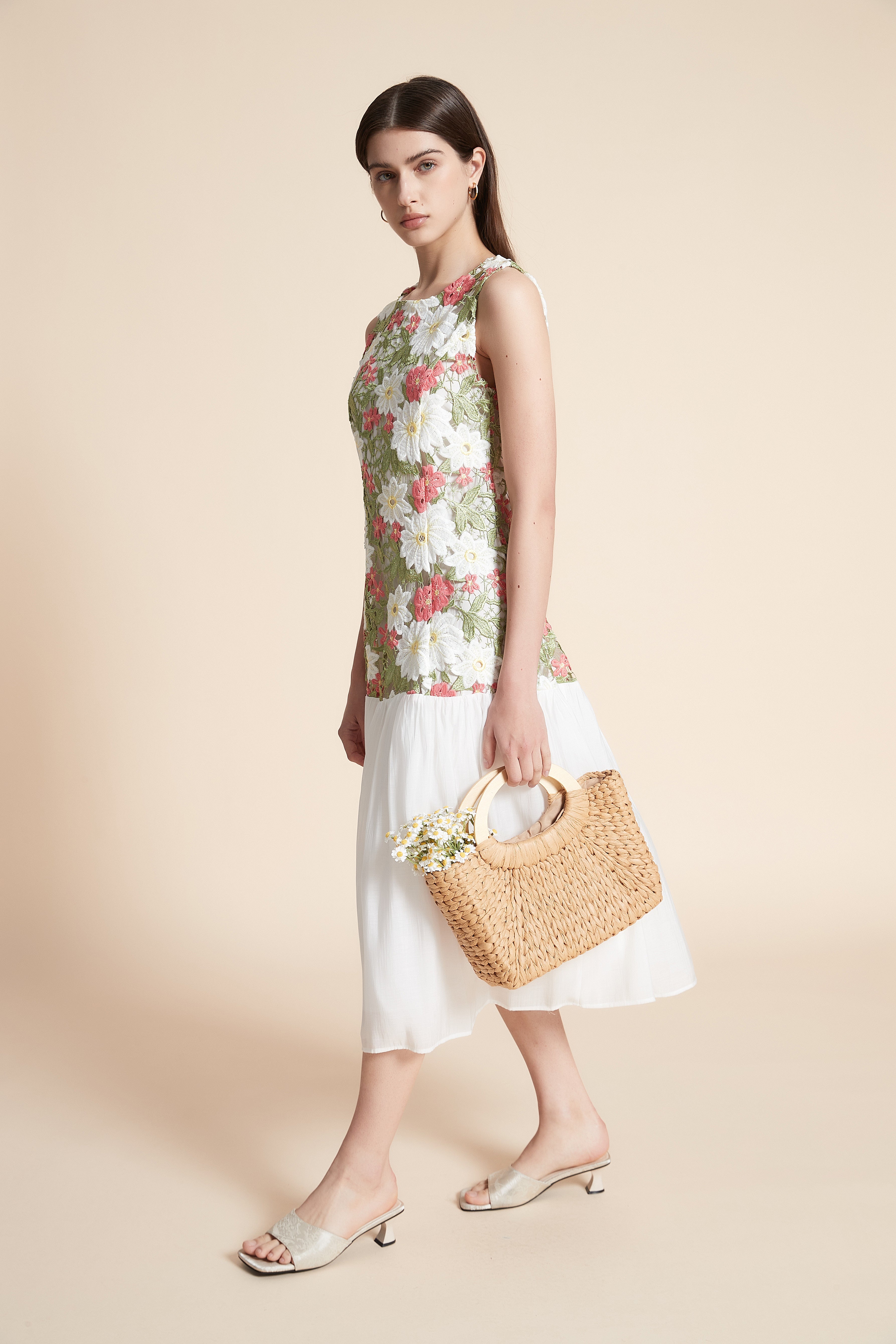 Sleeveless Printed Midi Dress