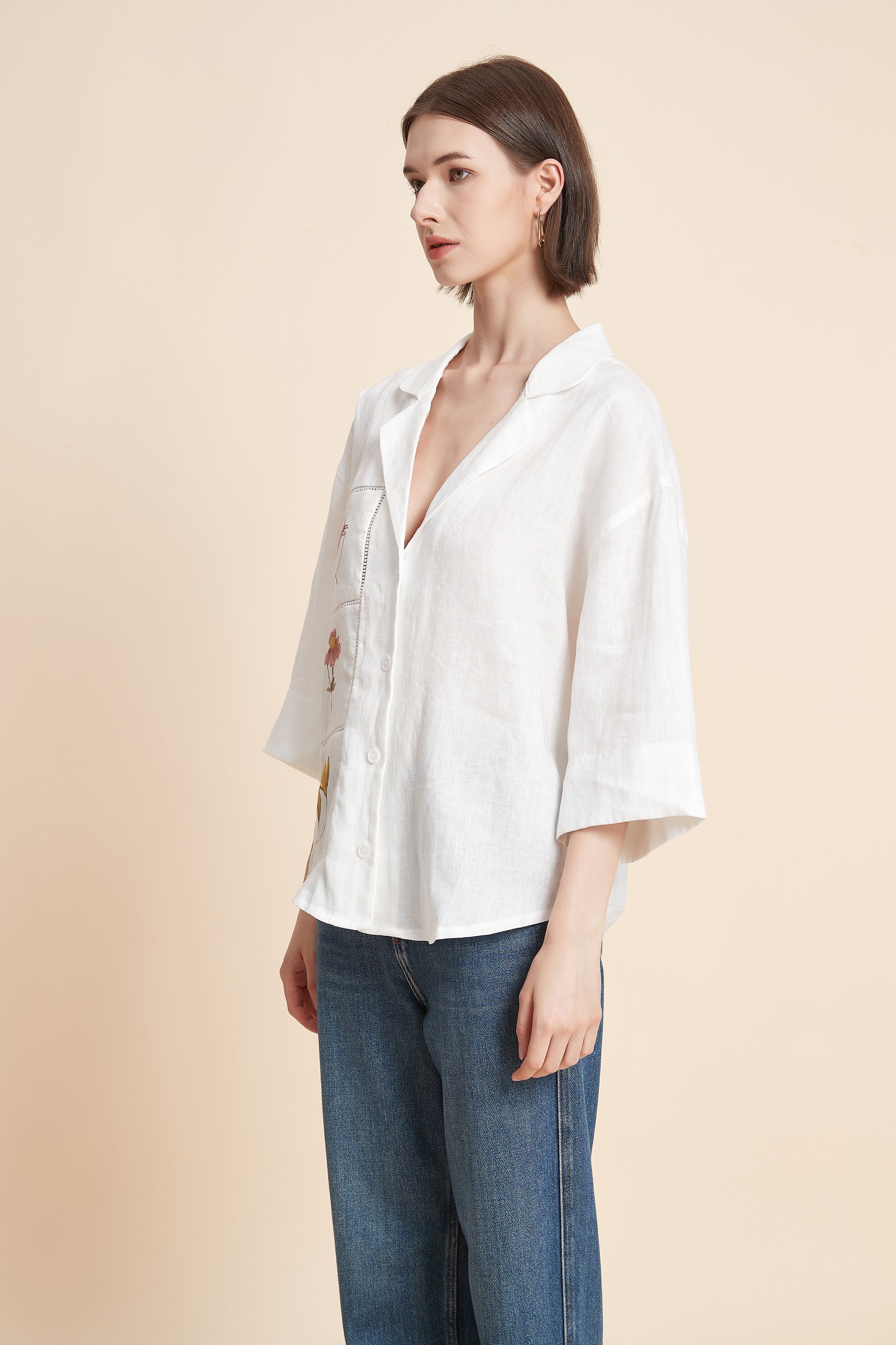 3/4-Sleeve Pajama Top