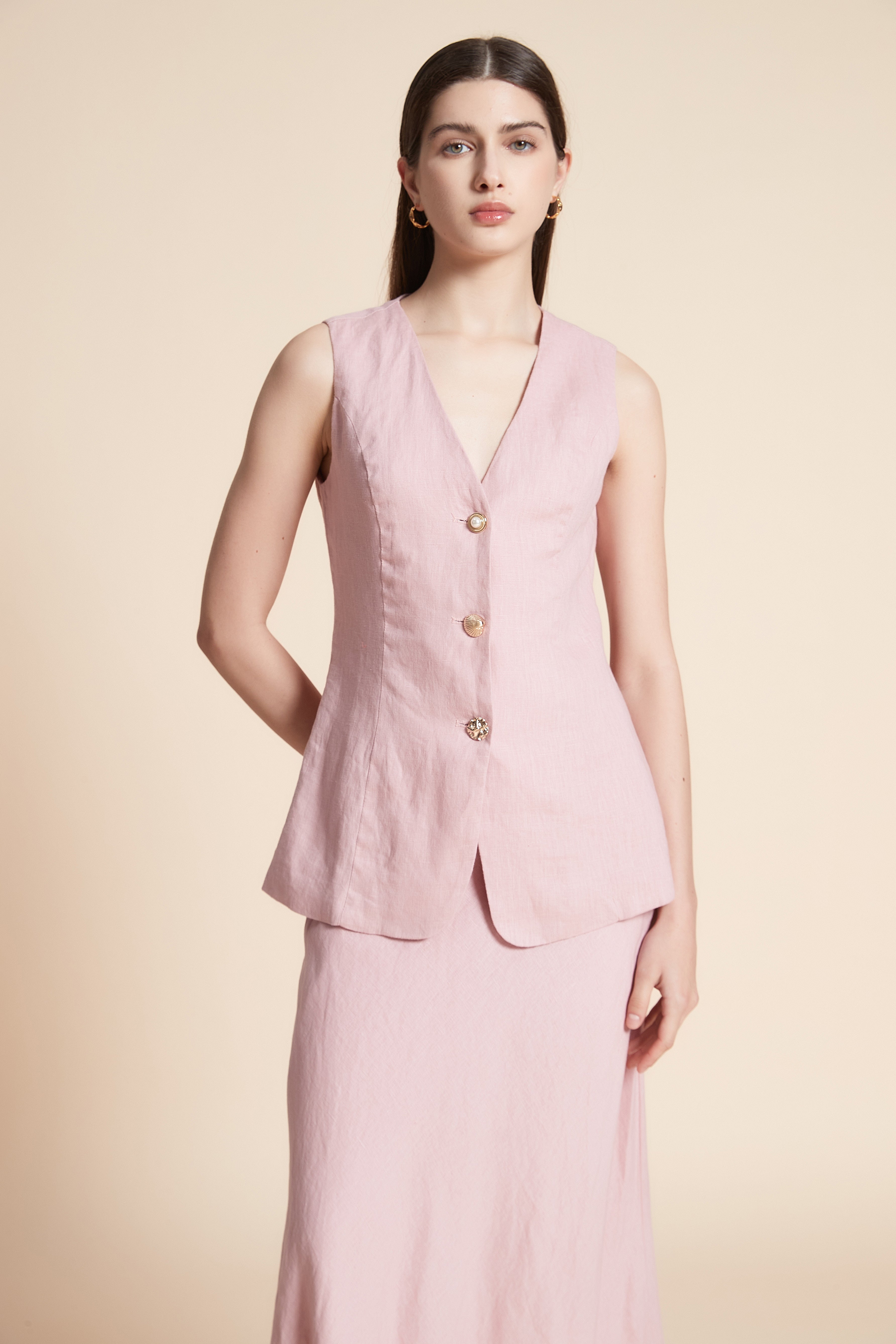 Plain Waist-Length Sleeveless Vest