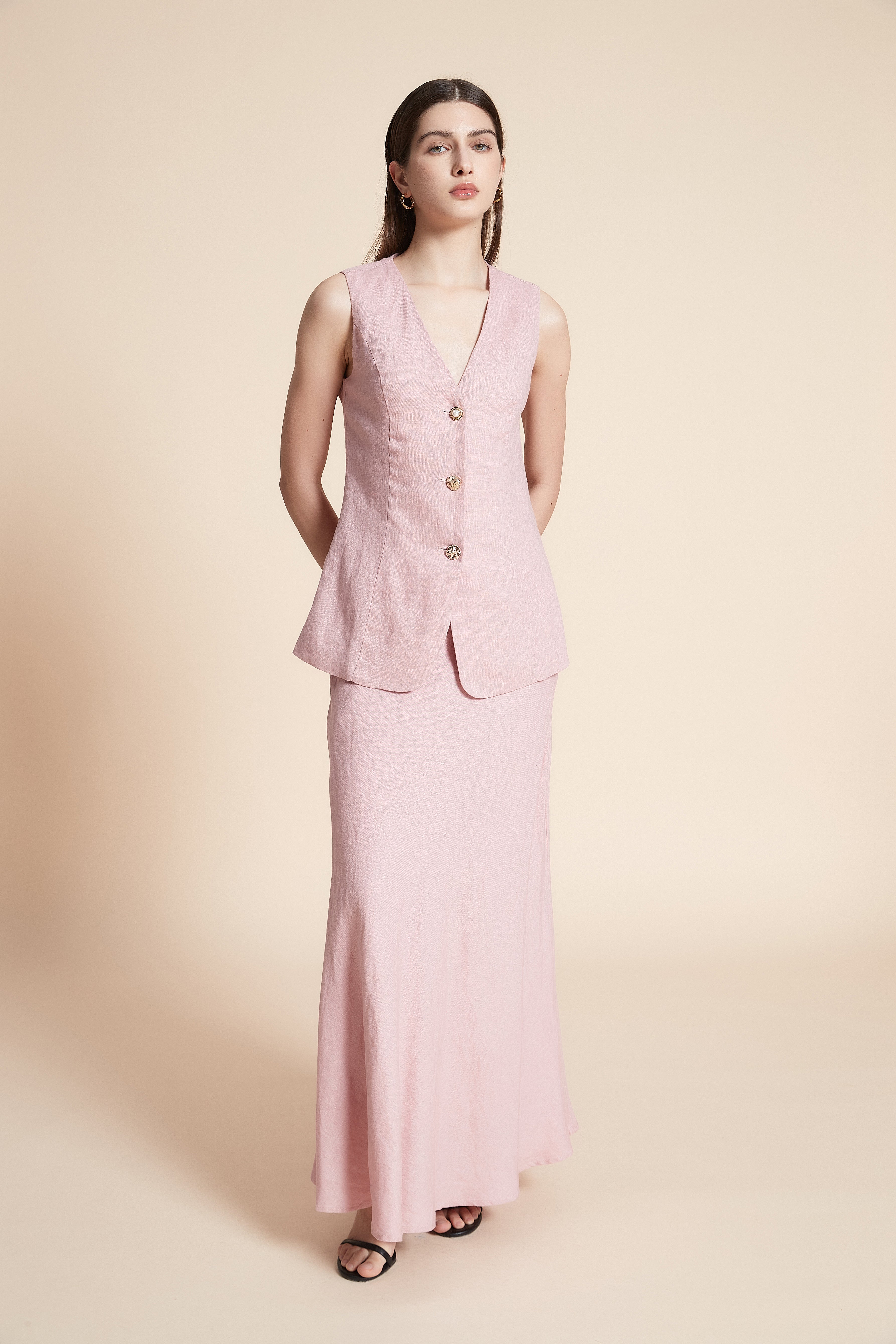 Plain Waist-Length Sleeveless Vest
