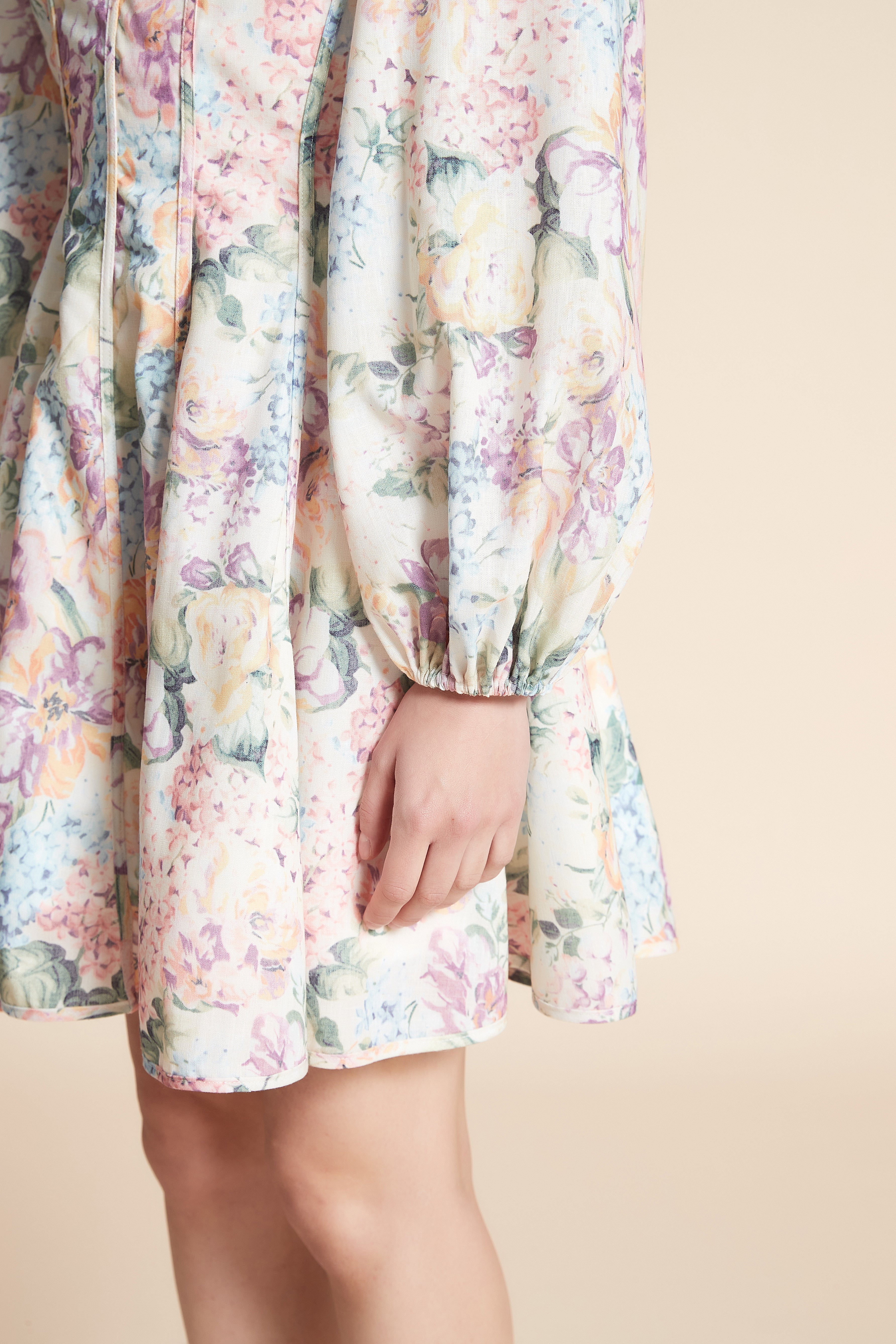Long Sleeve Printed Mini Dress