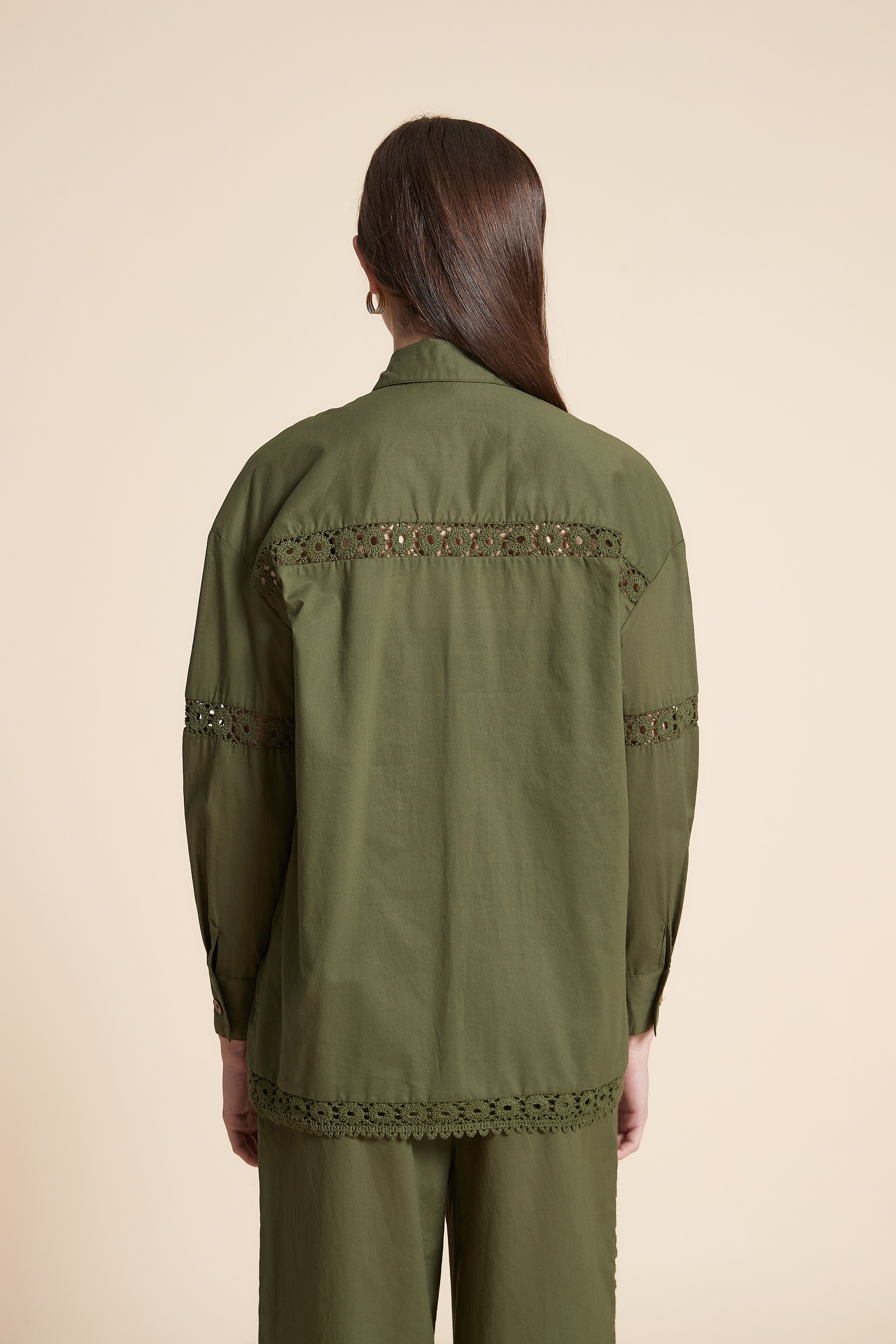 قميص طويل سادة كم طويل