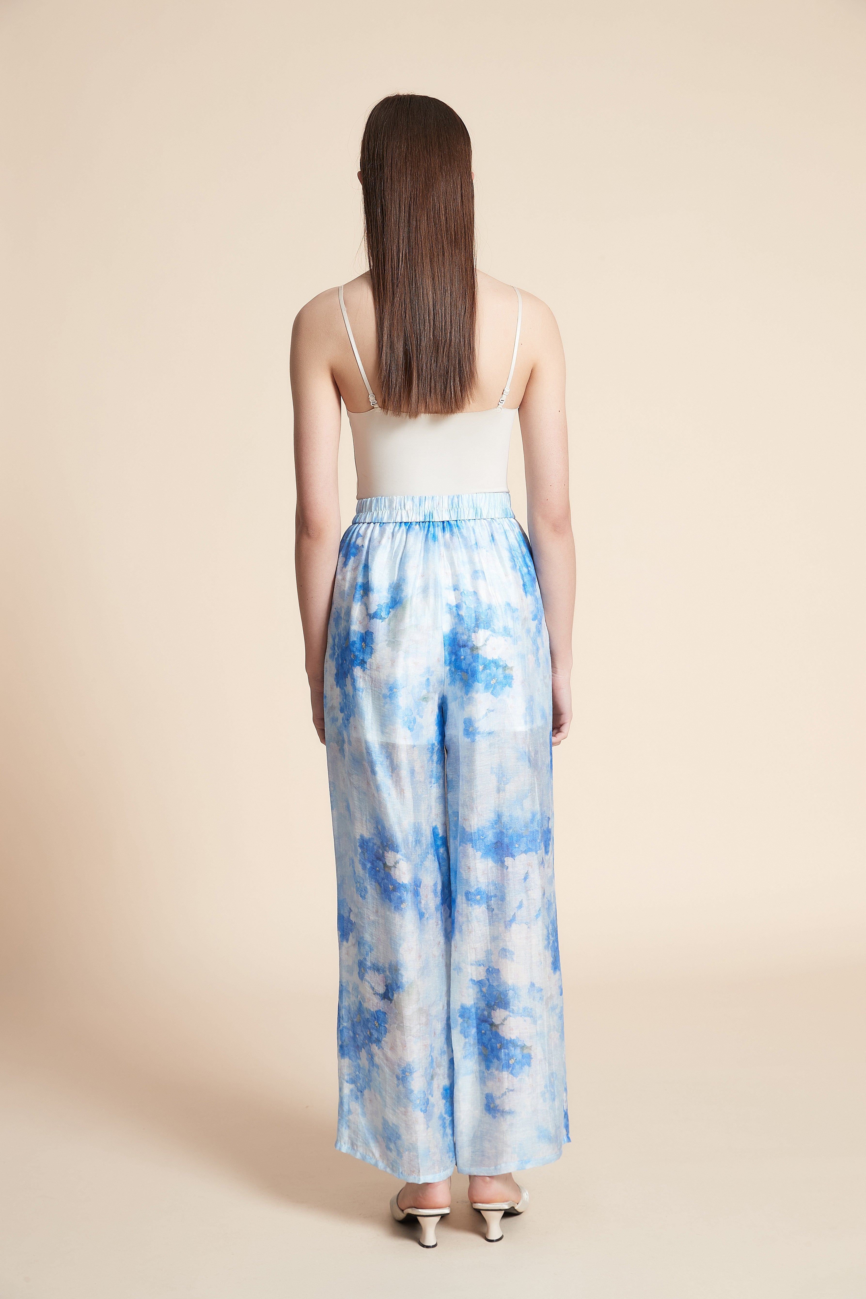 بنطلون مطبوع لونين واسع