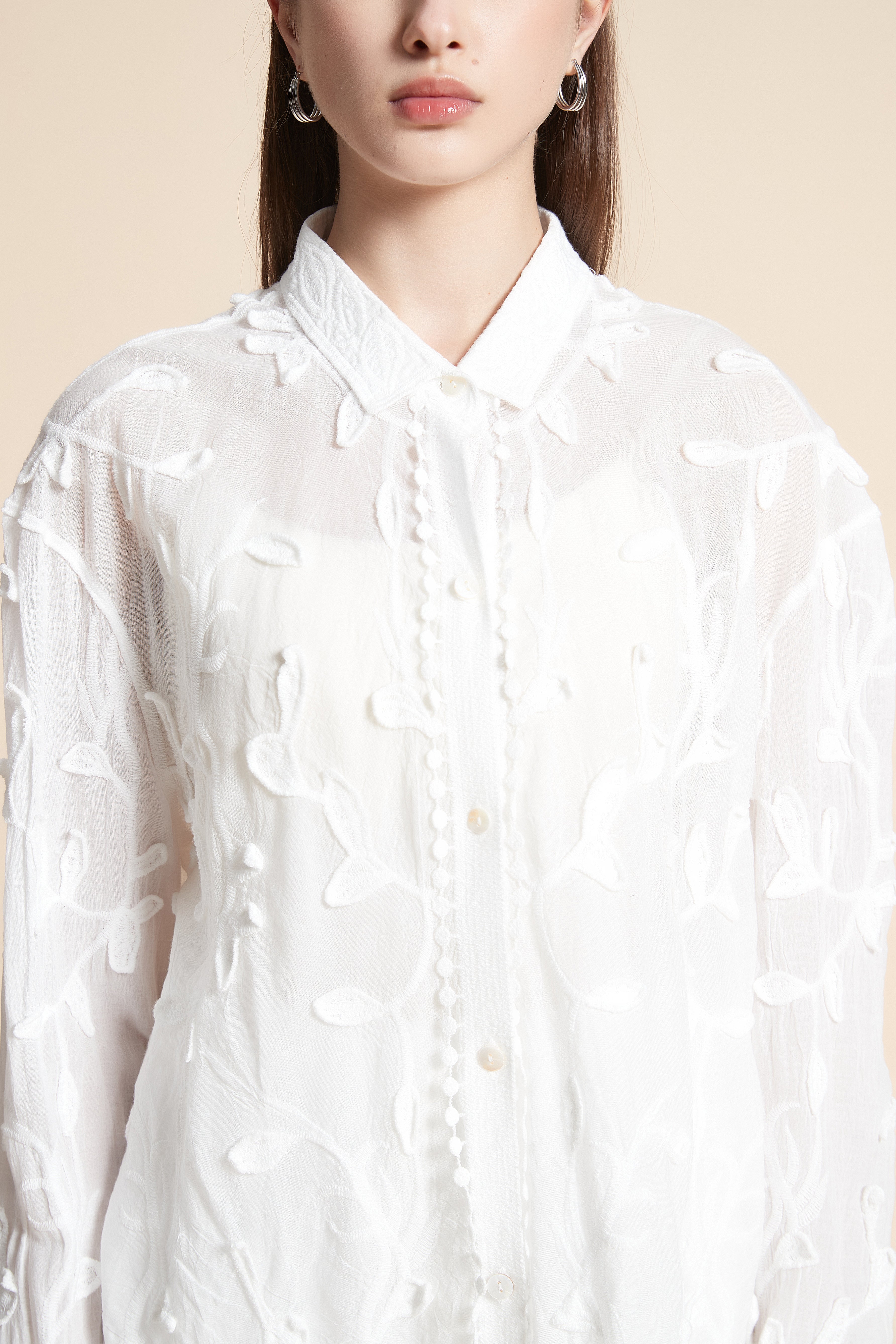 Embroidered Long Sleeve Blouse