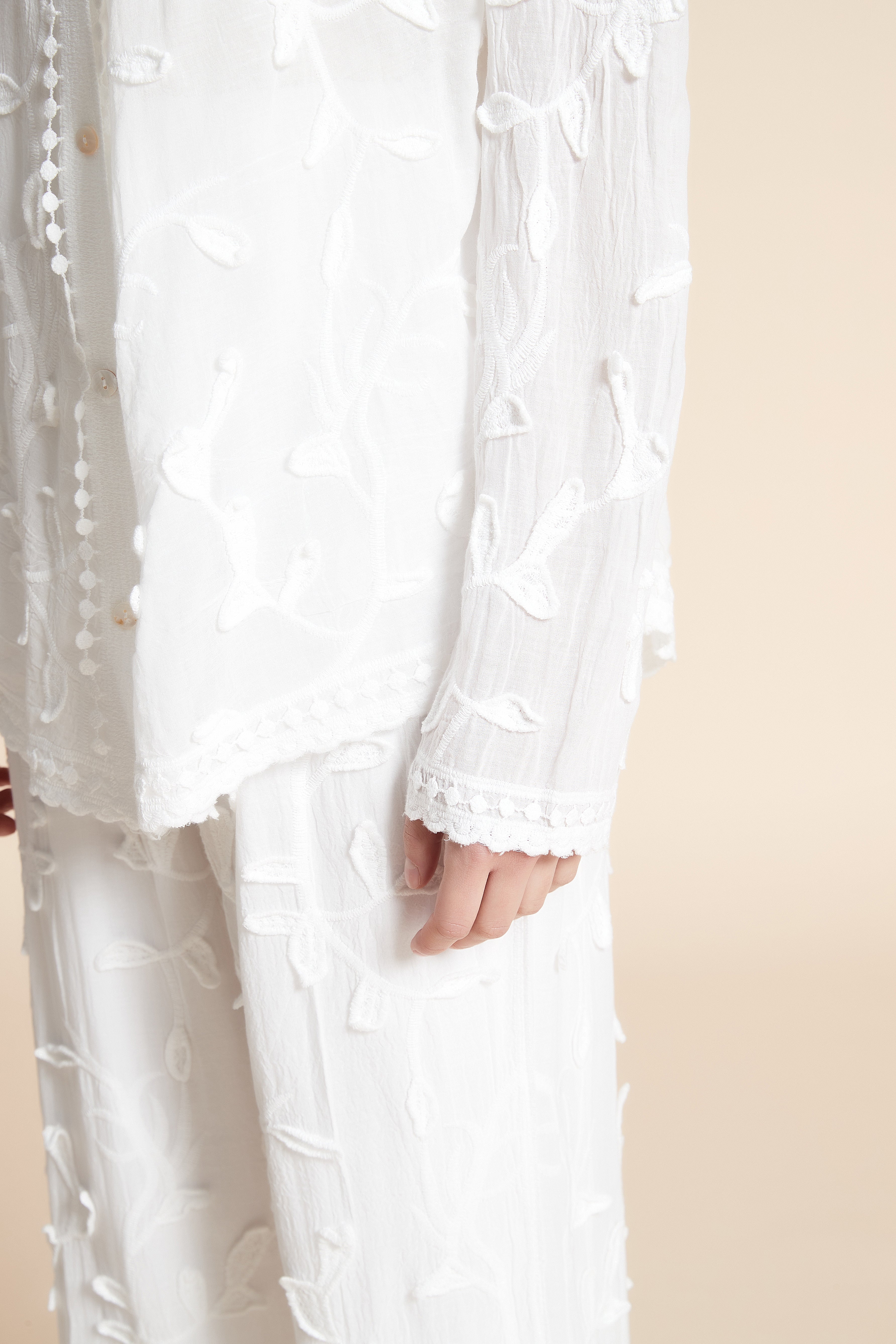 Embroidered Long Sleeve Blouse