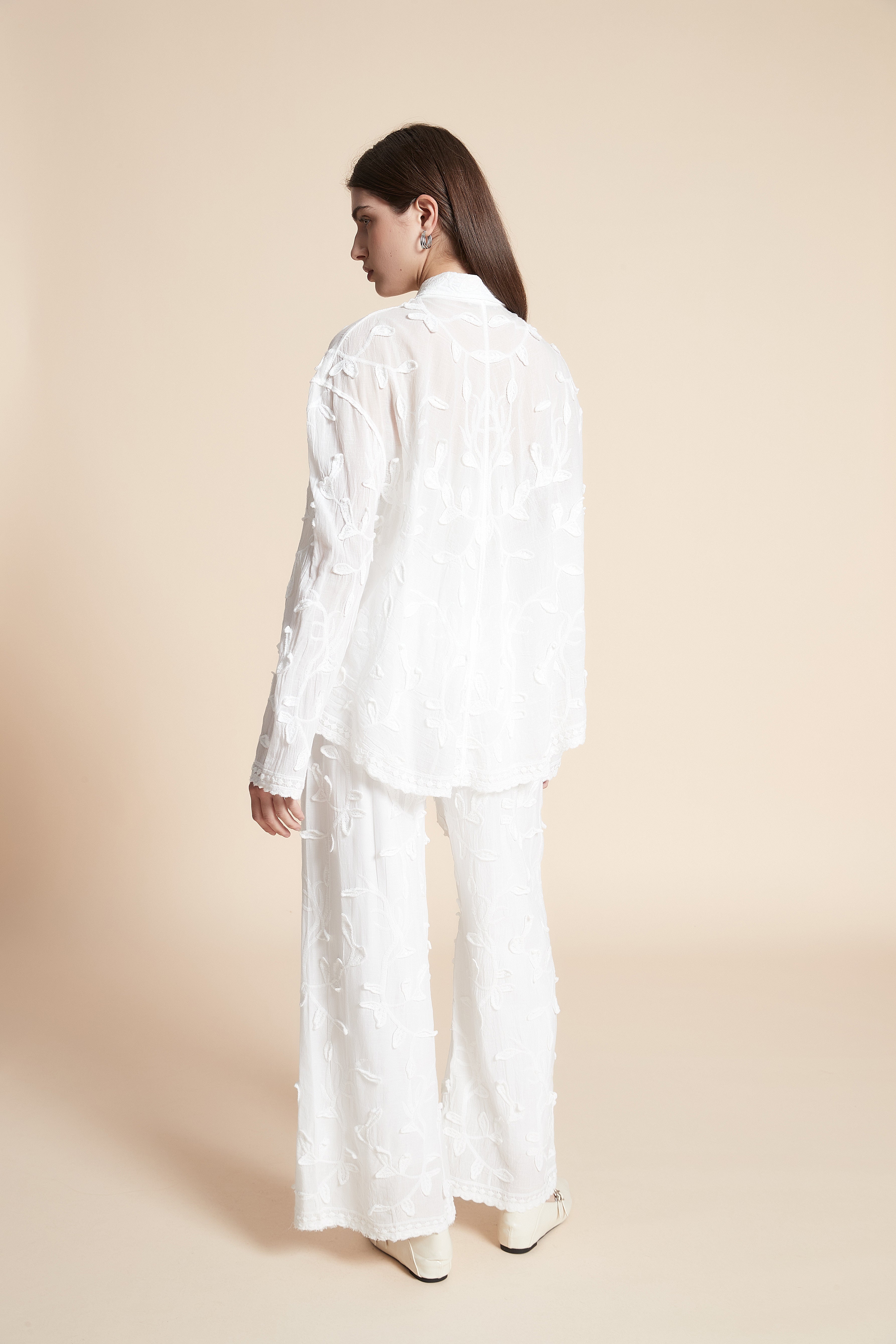 Embroidered Long Sleeve Blouse