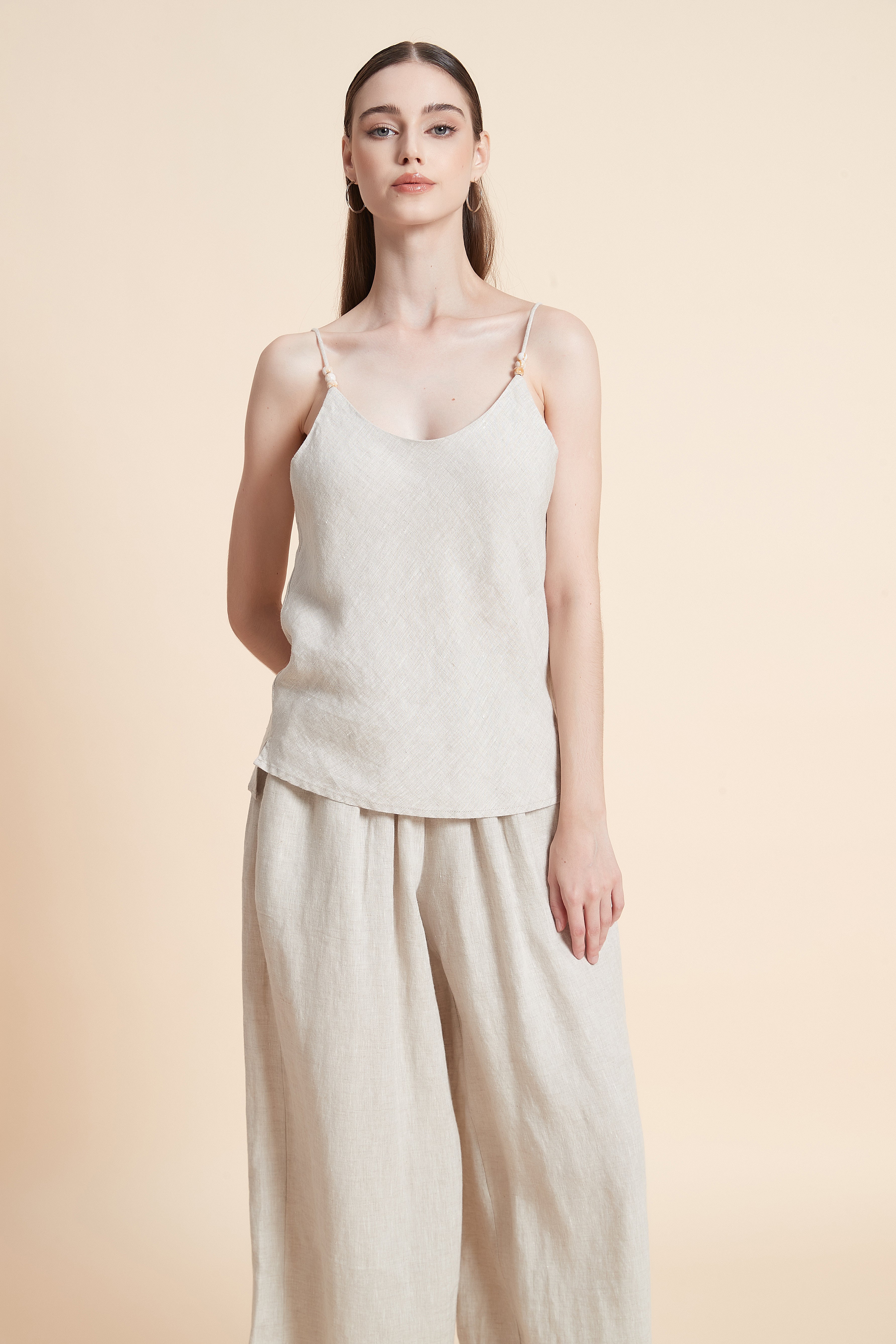 Textured scoop-neck cami top