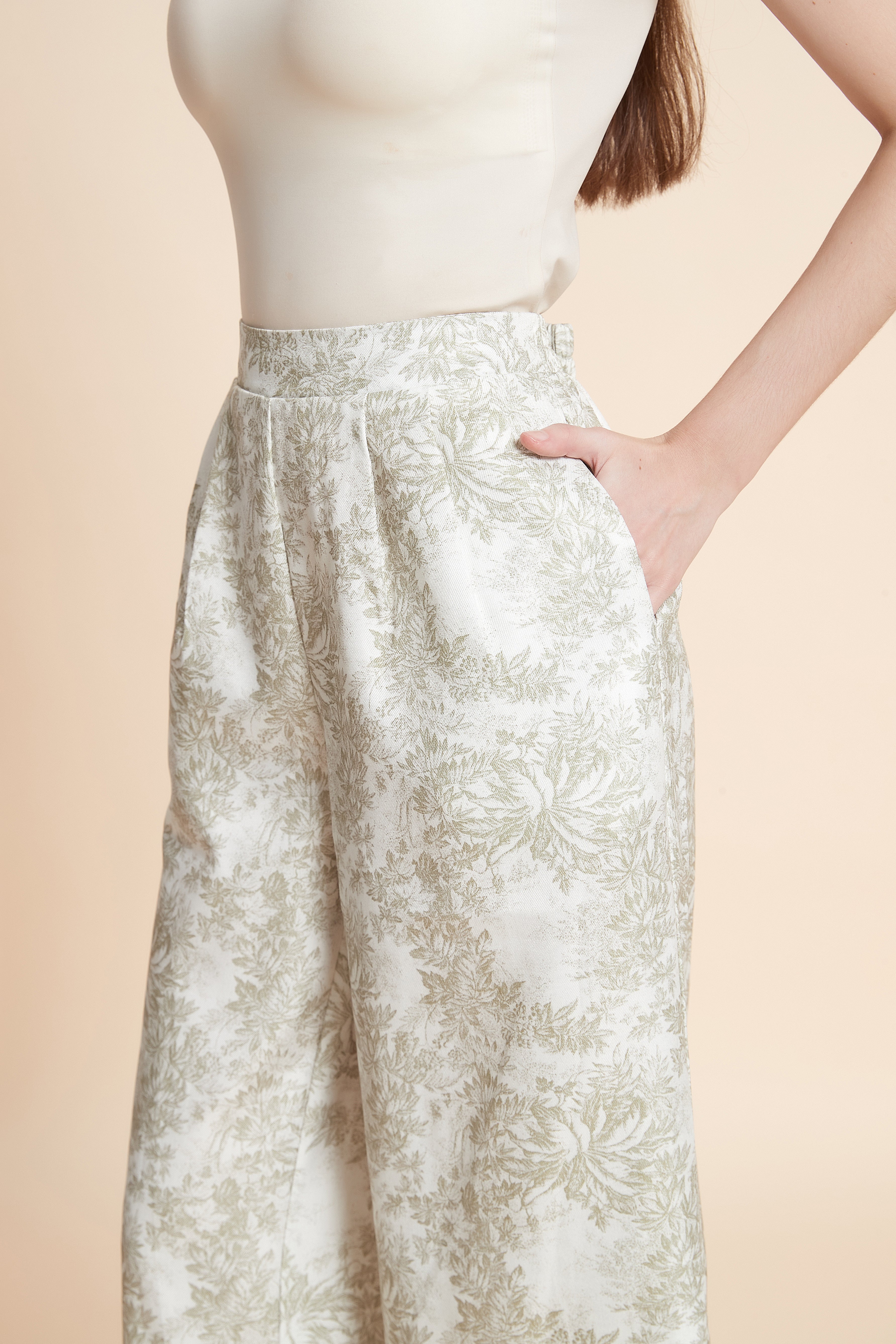 Textured wide-leg palazzo pants