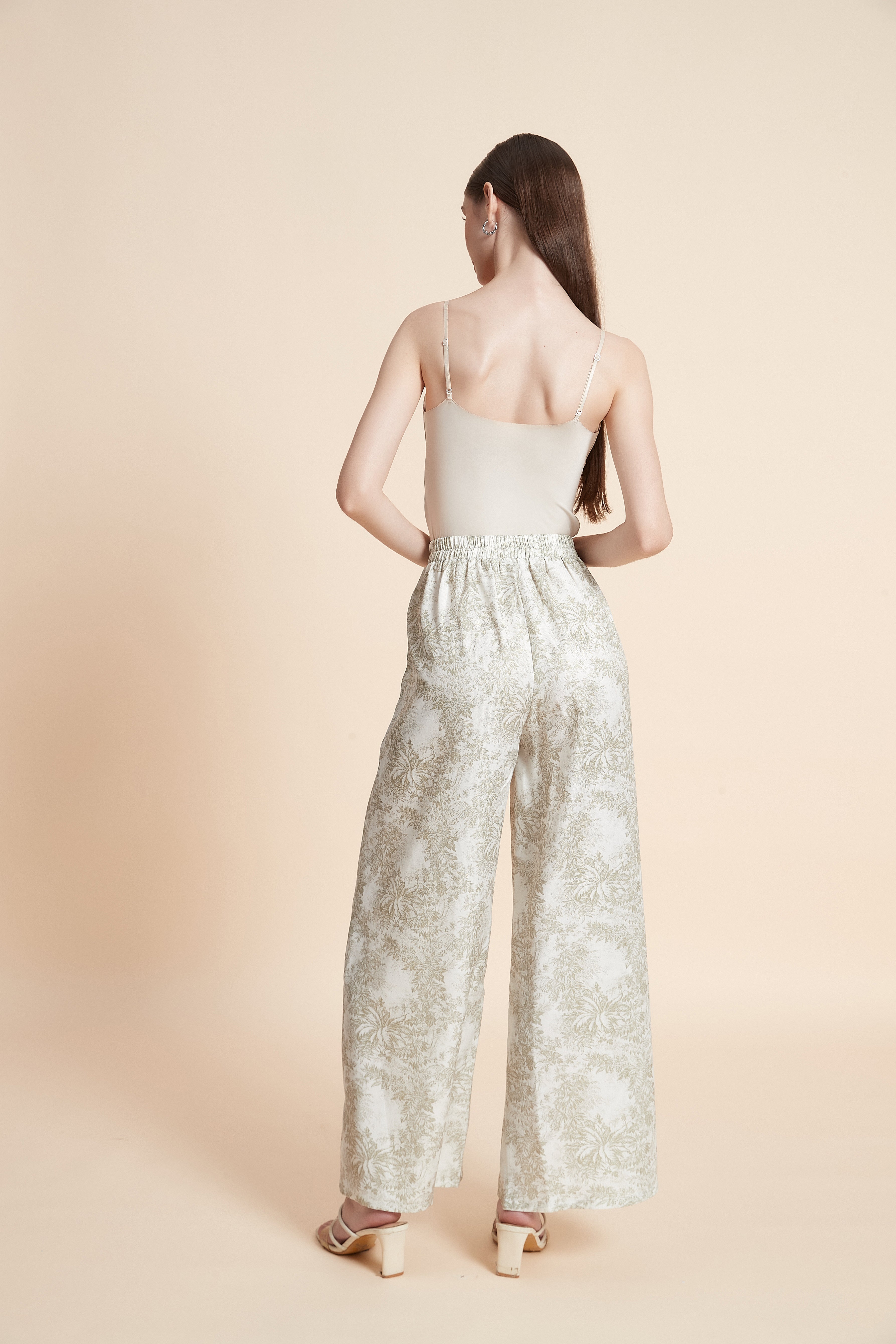 Textured wide-leg palazzo pants