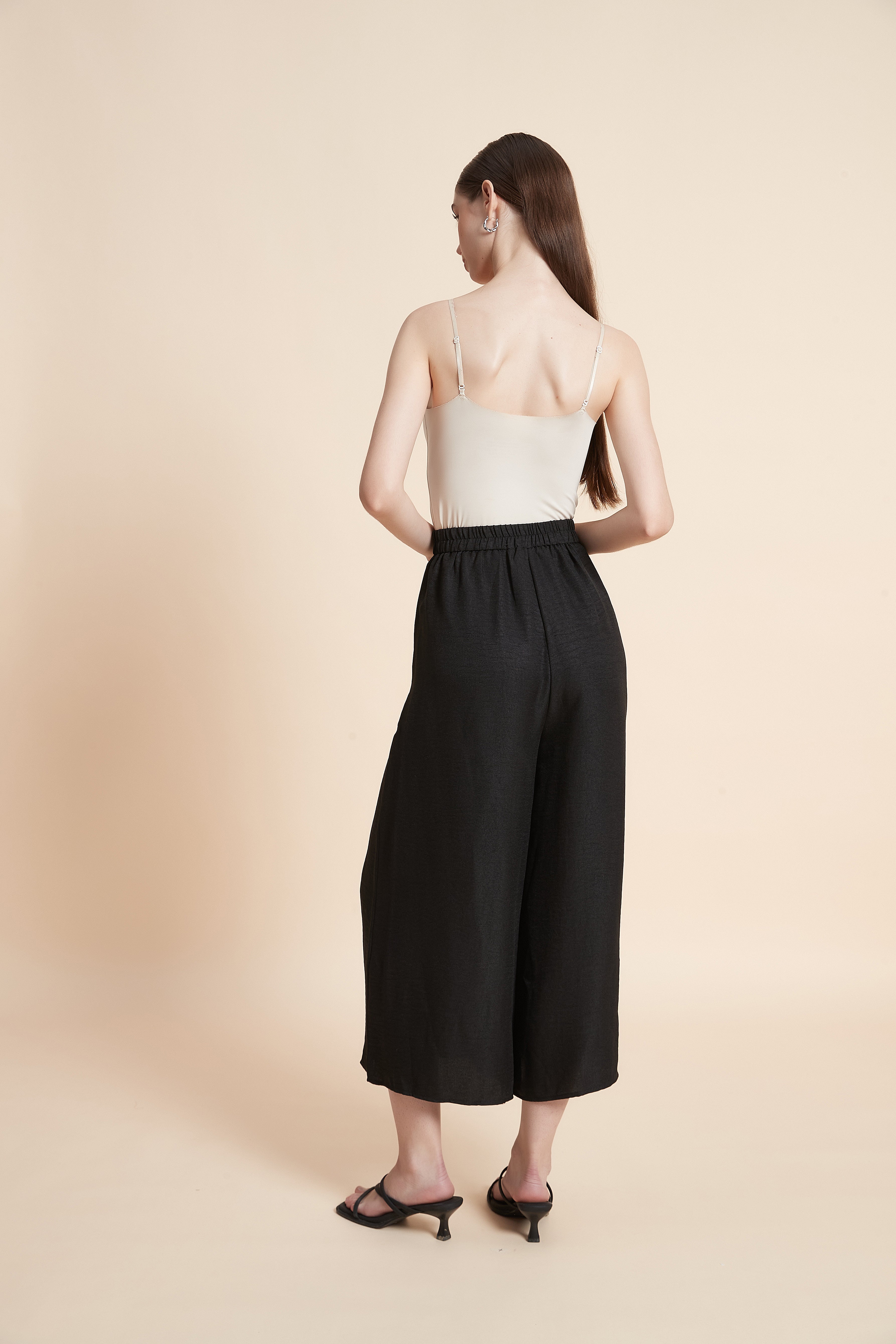 Cropped wide-leg palazzo pants