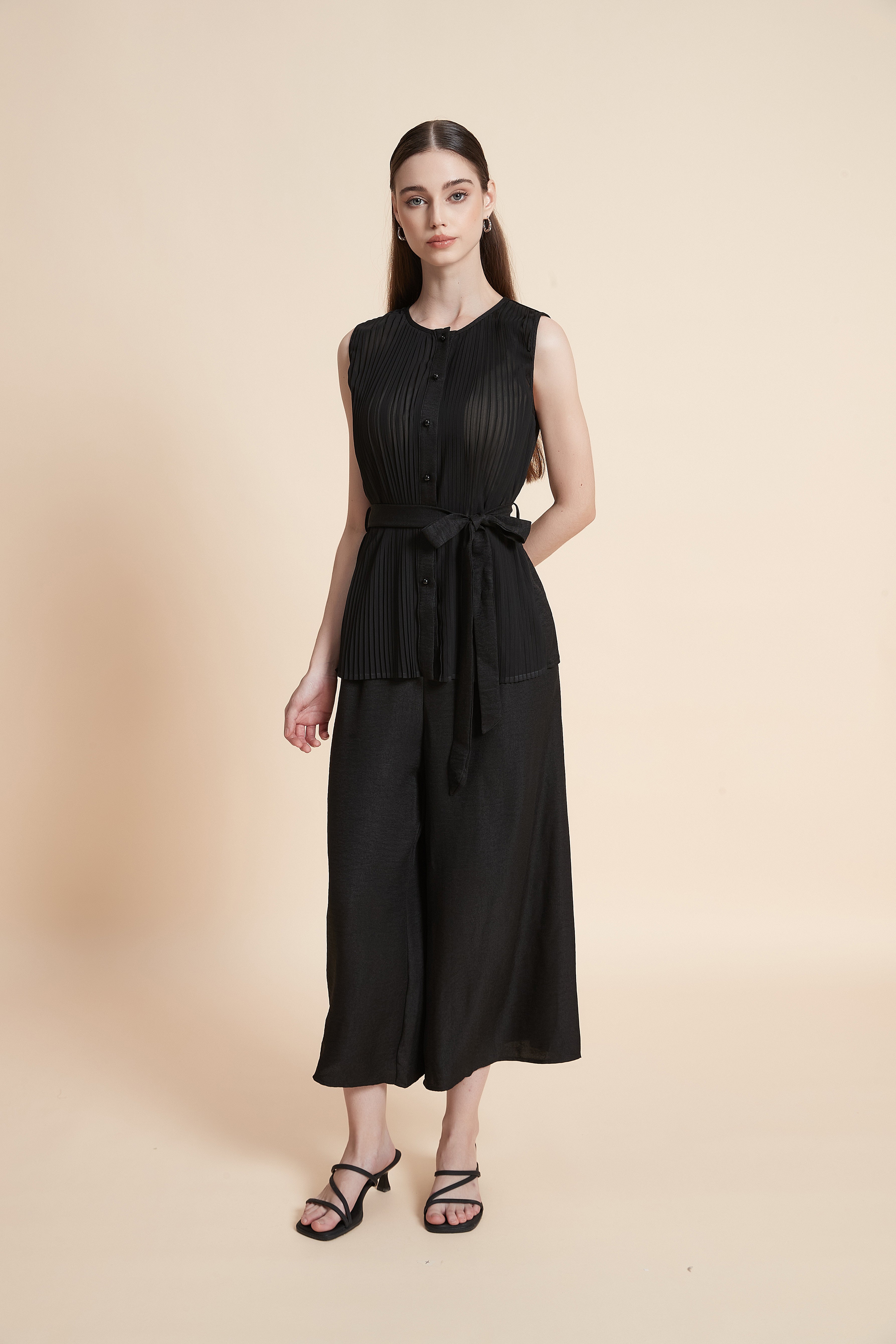 Cropped wide-leg palazzo pants