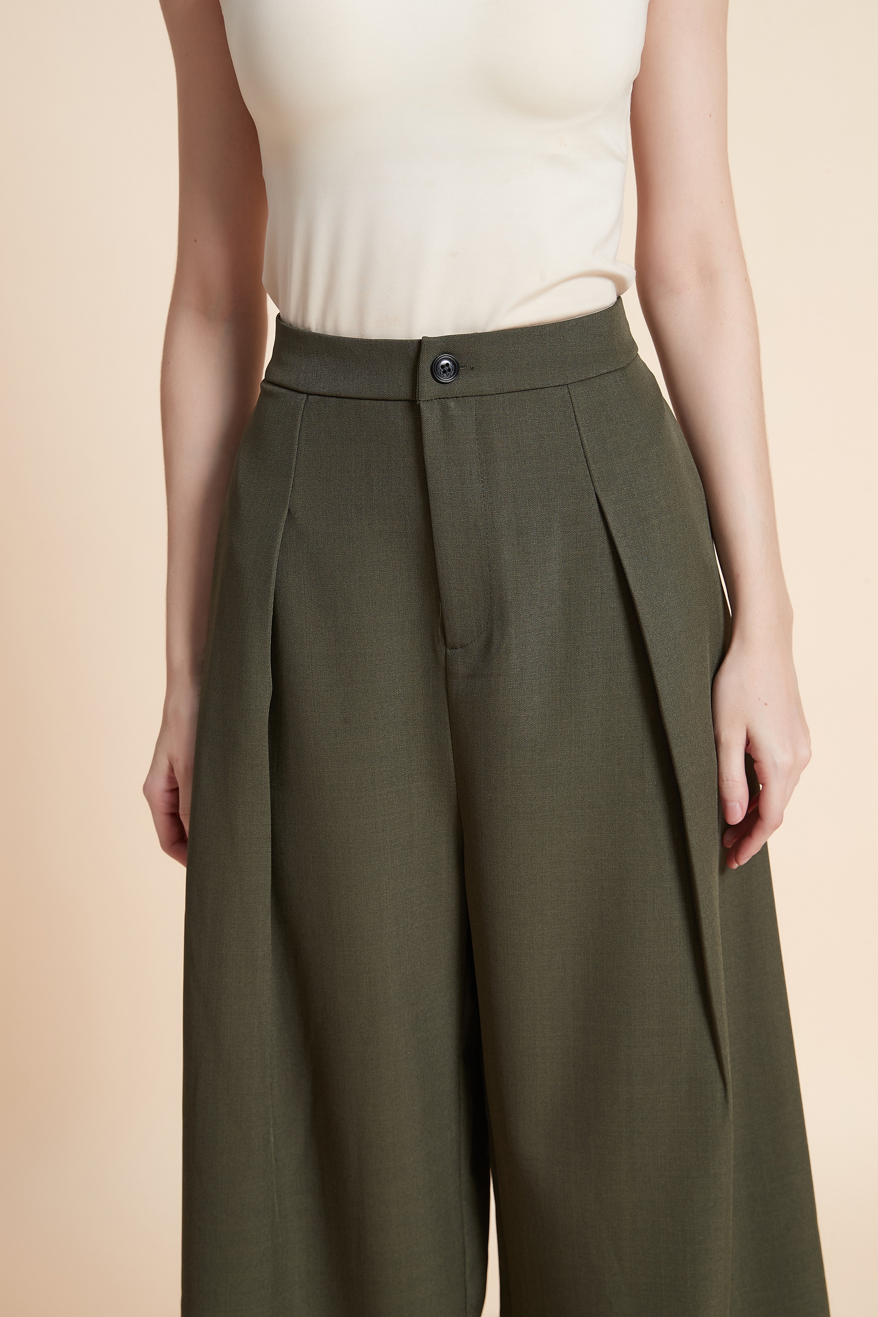 High-waist wide-leg pants