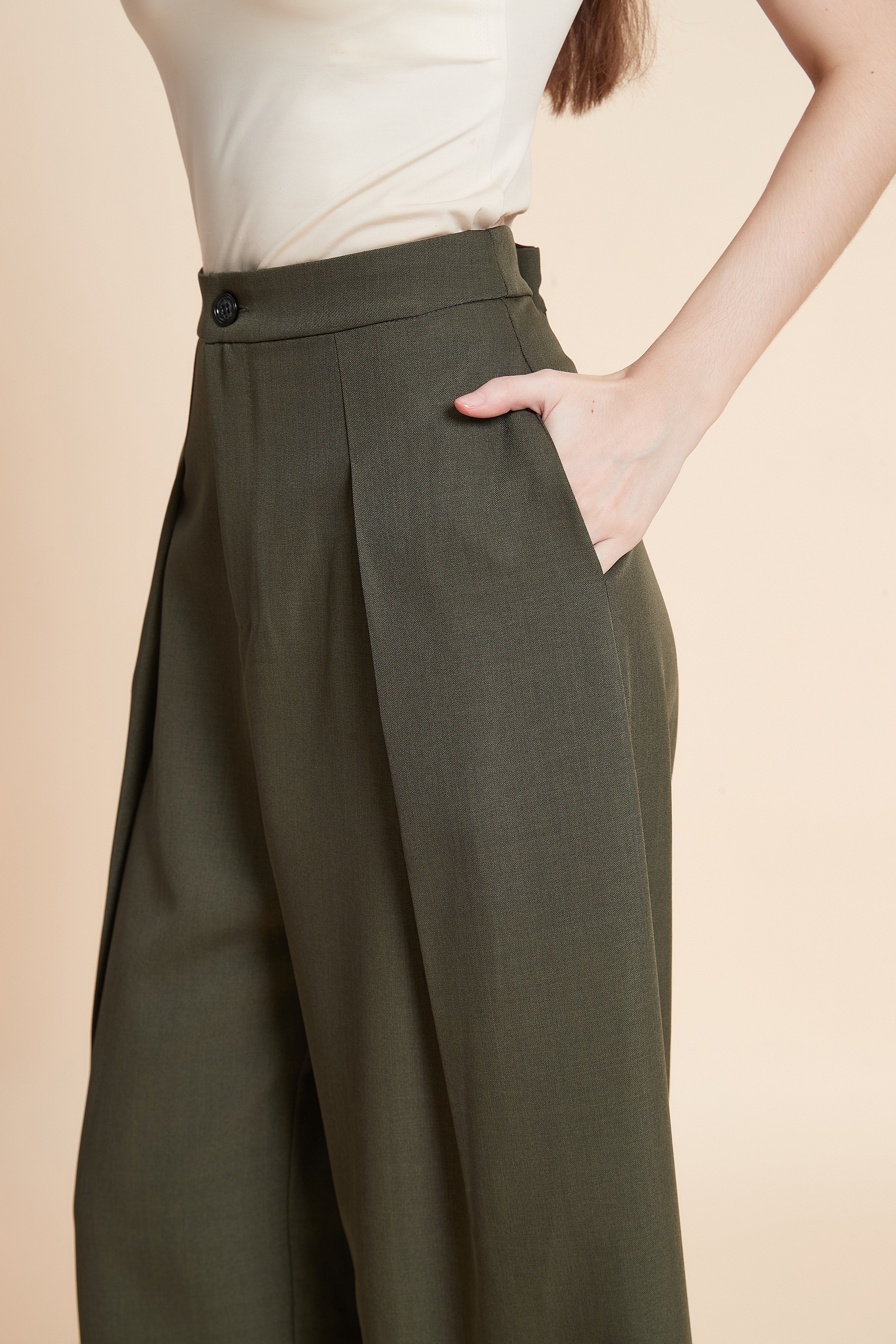 High-waist wide-leg pants