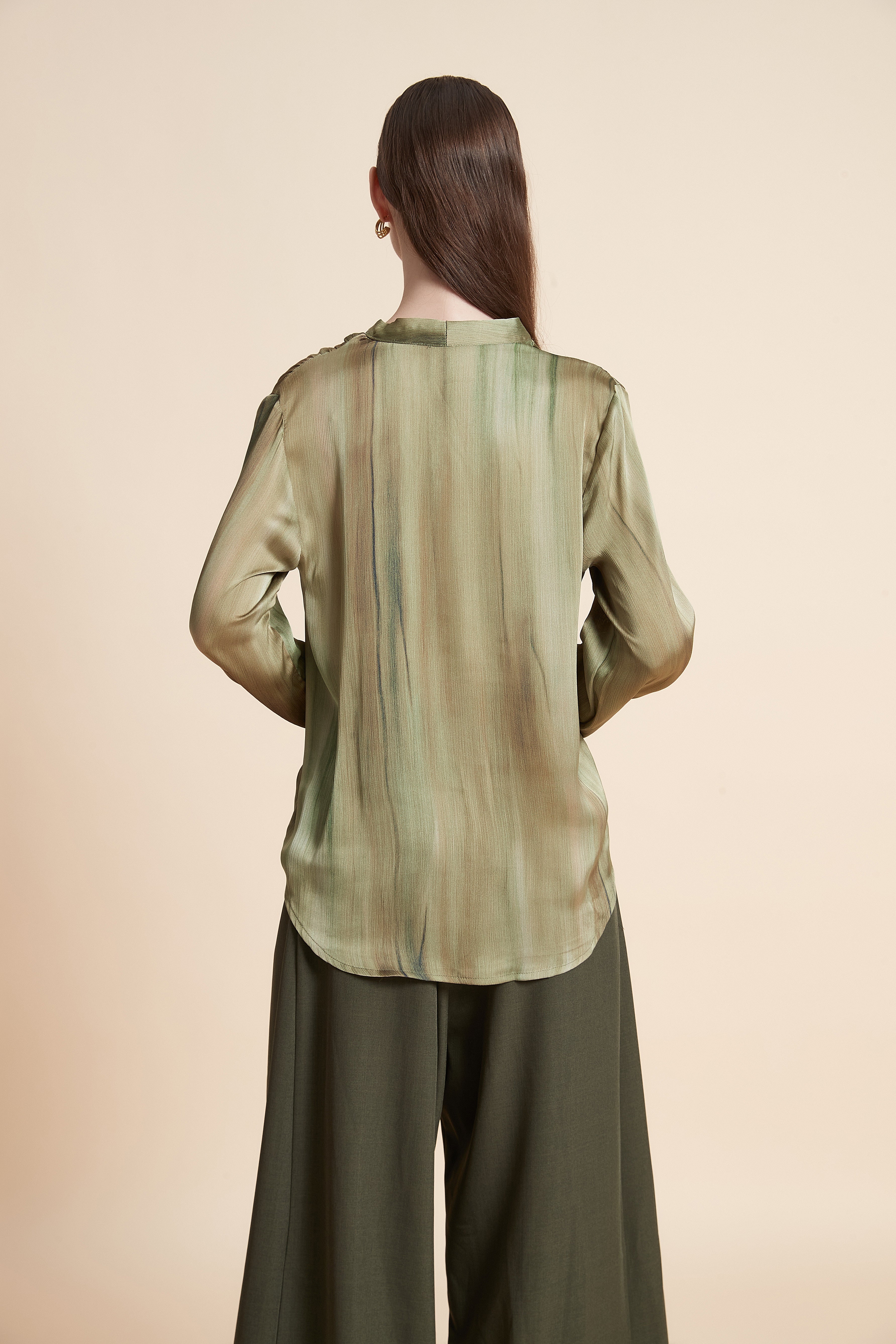 V-neck satin blouse