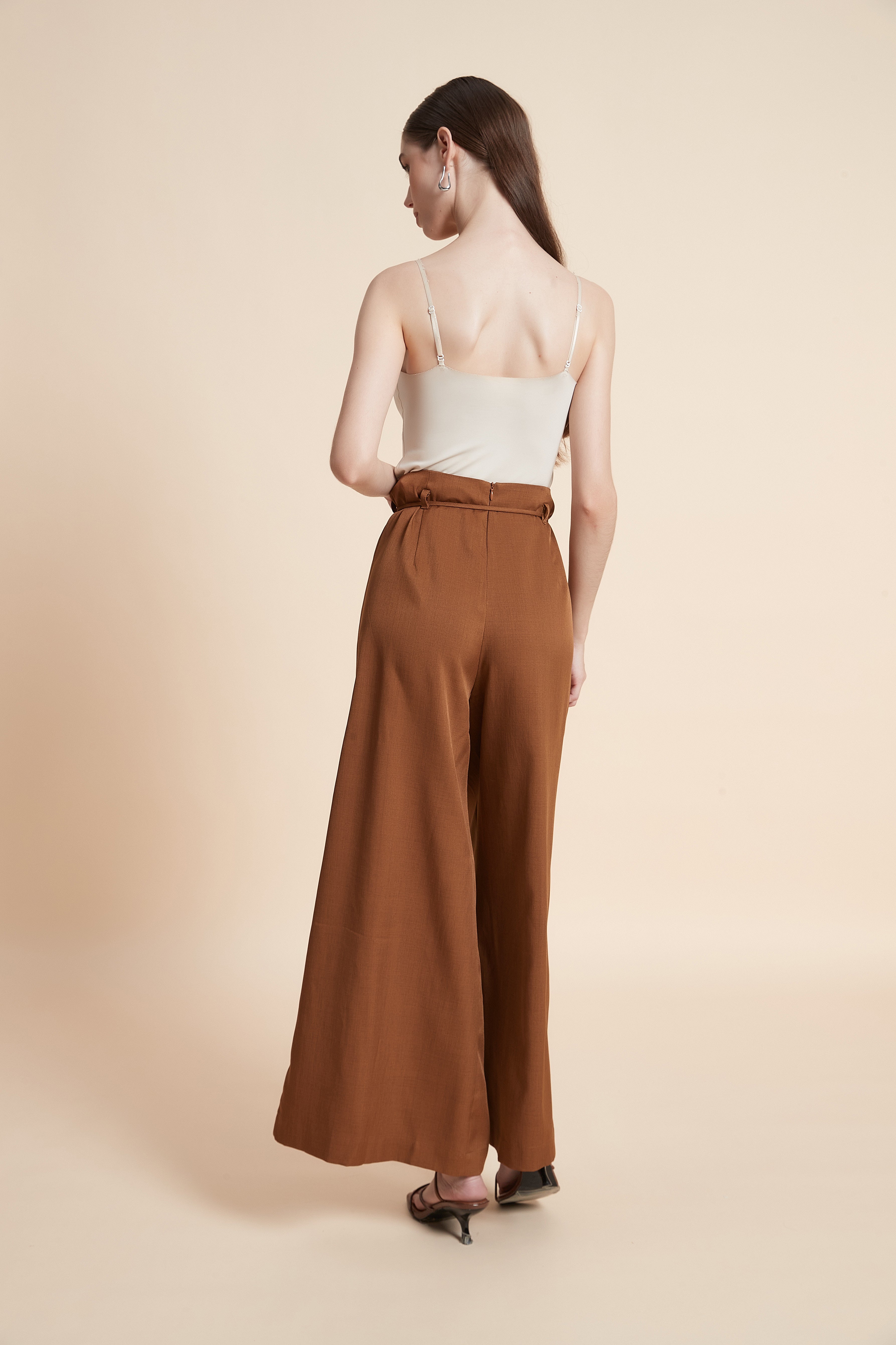 High-waist wide-leg pants