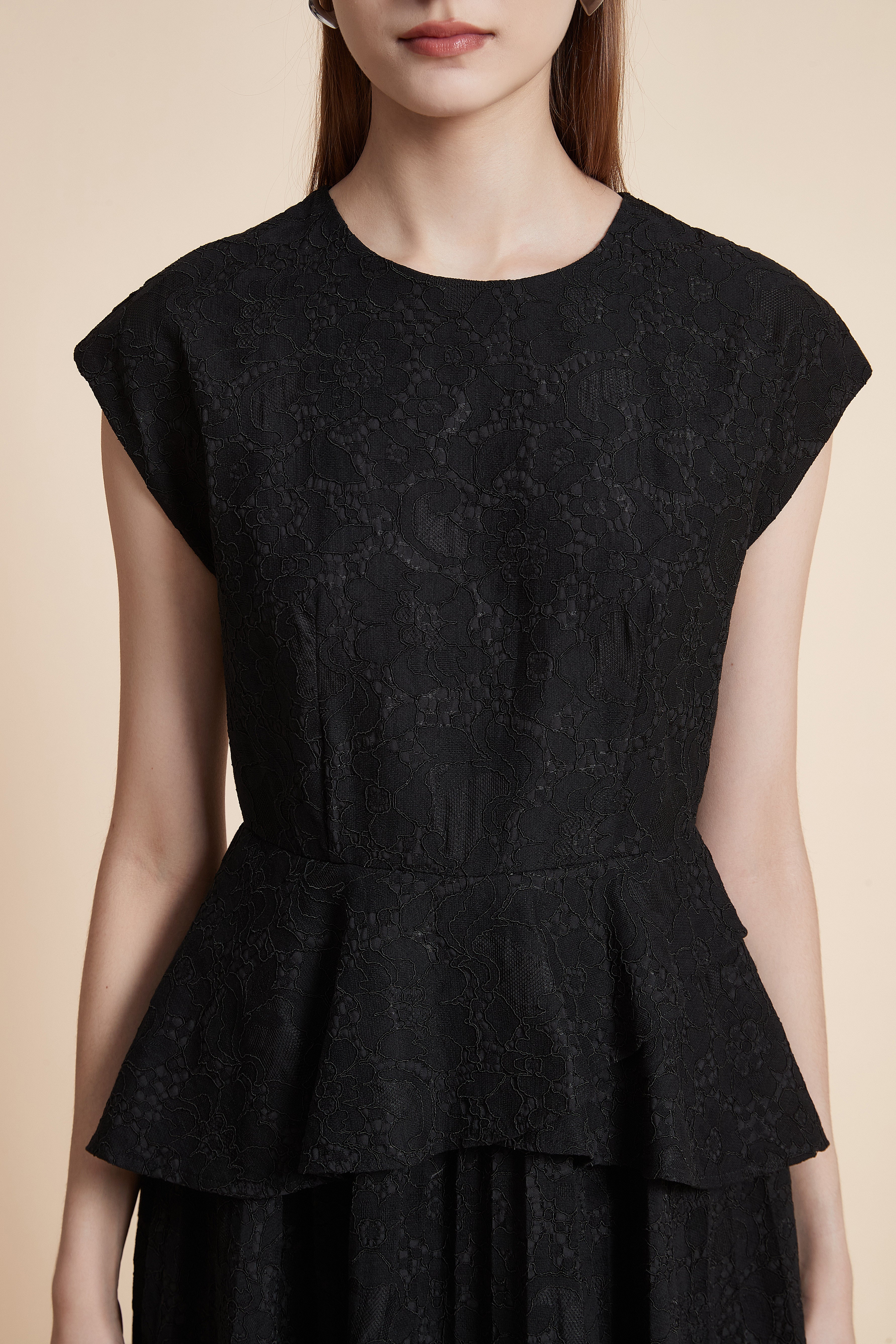 Knee-Length Printed Dress with Short Sleeves