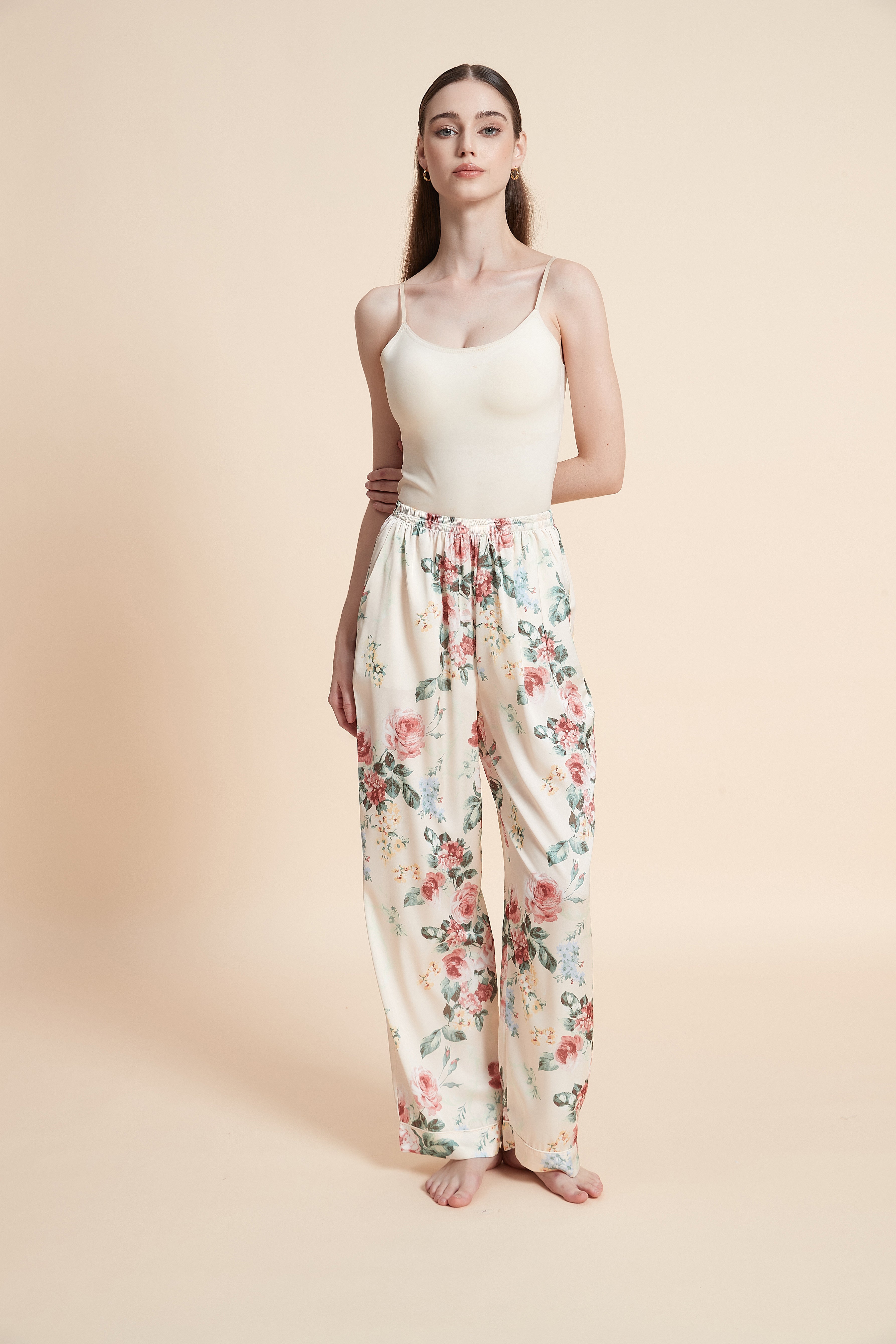 Long floral pajama pants
