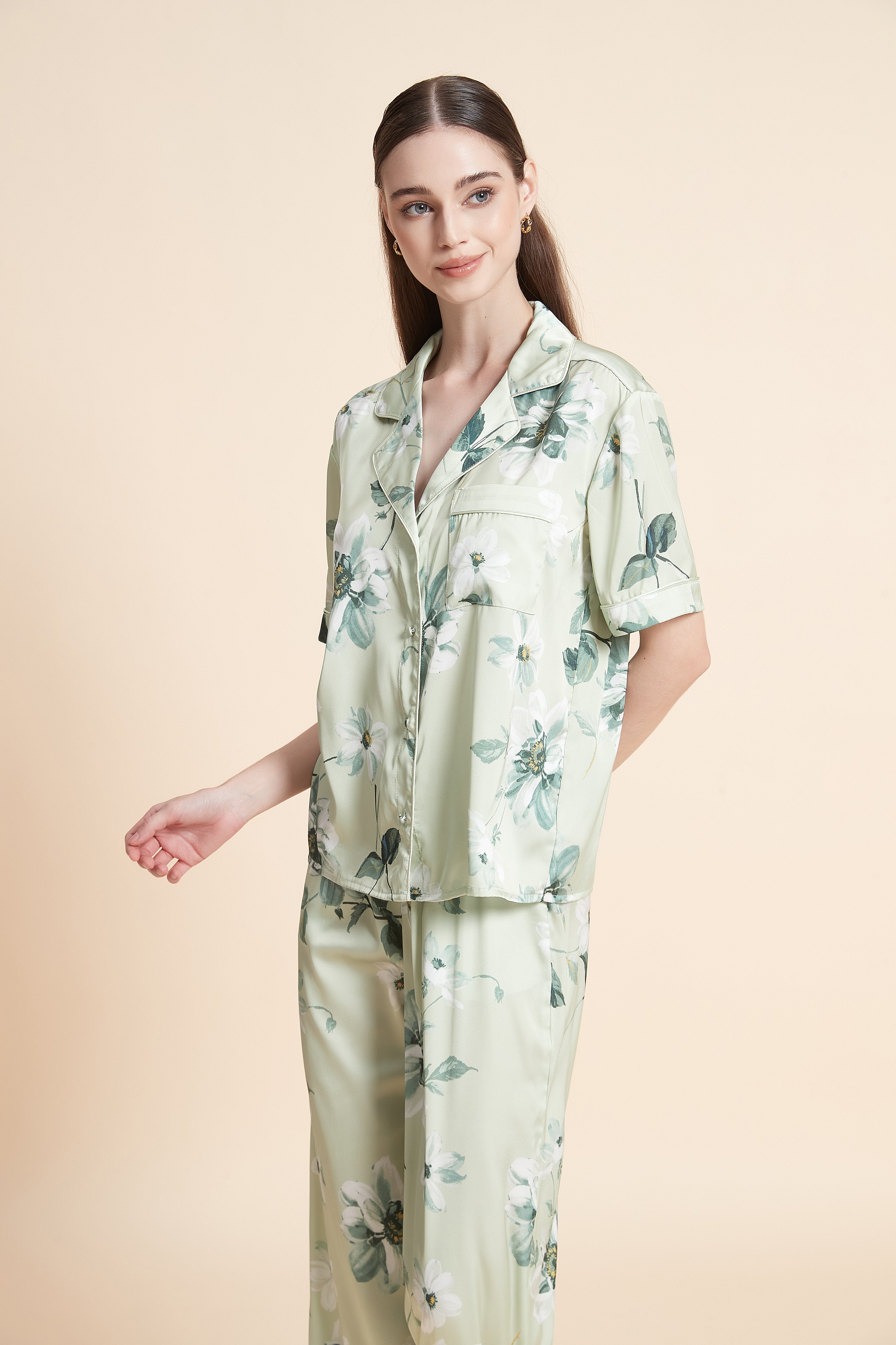 Short sleeve patterned pajama top
