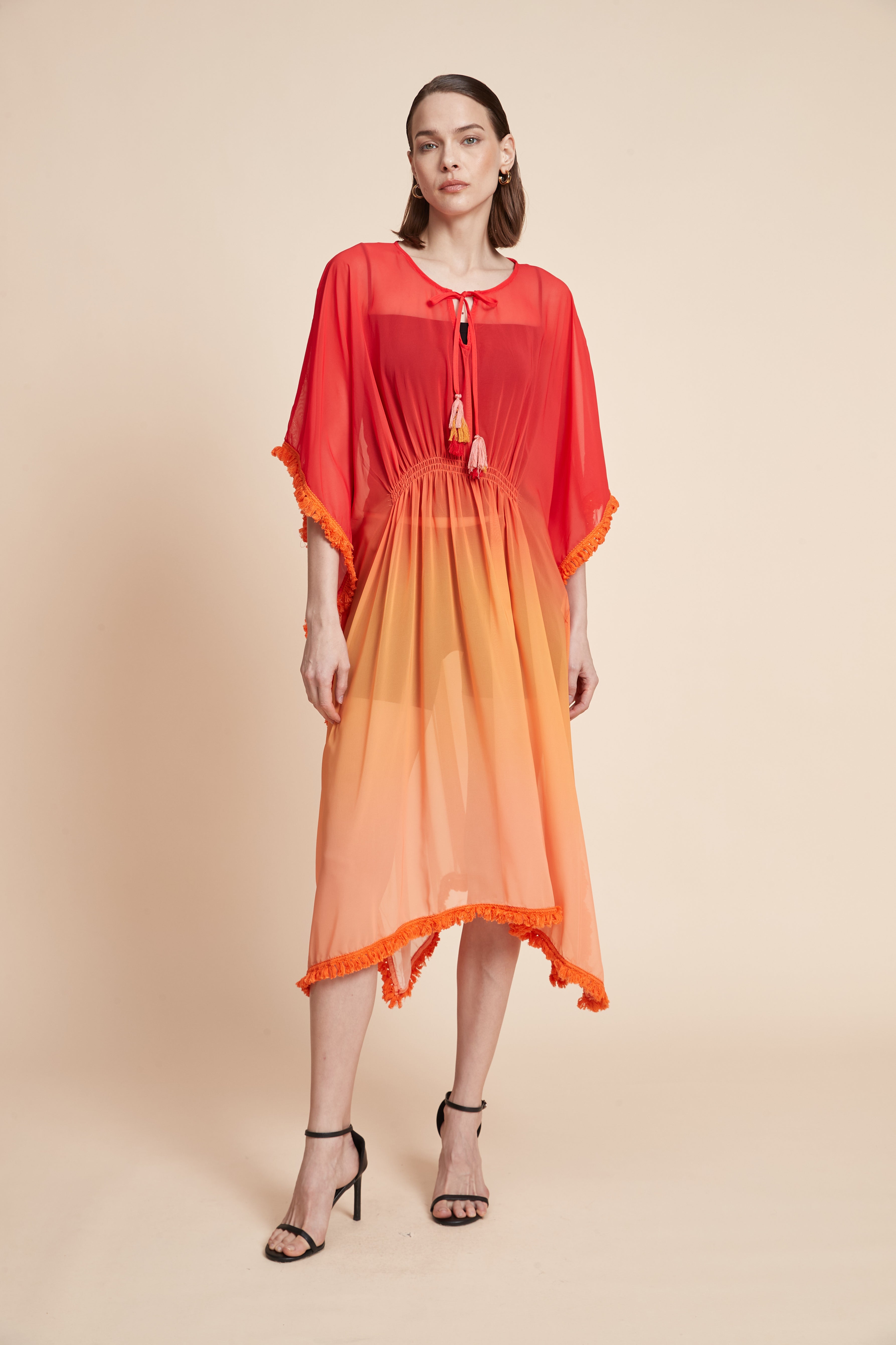 Wide Plain Midi Kaftan