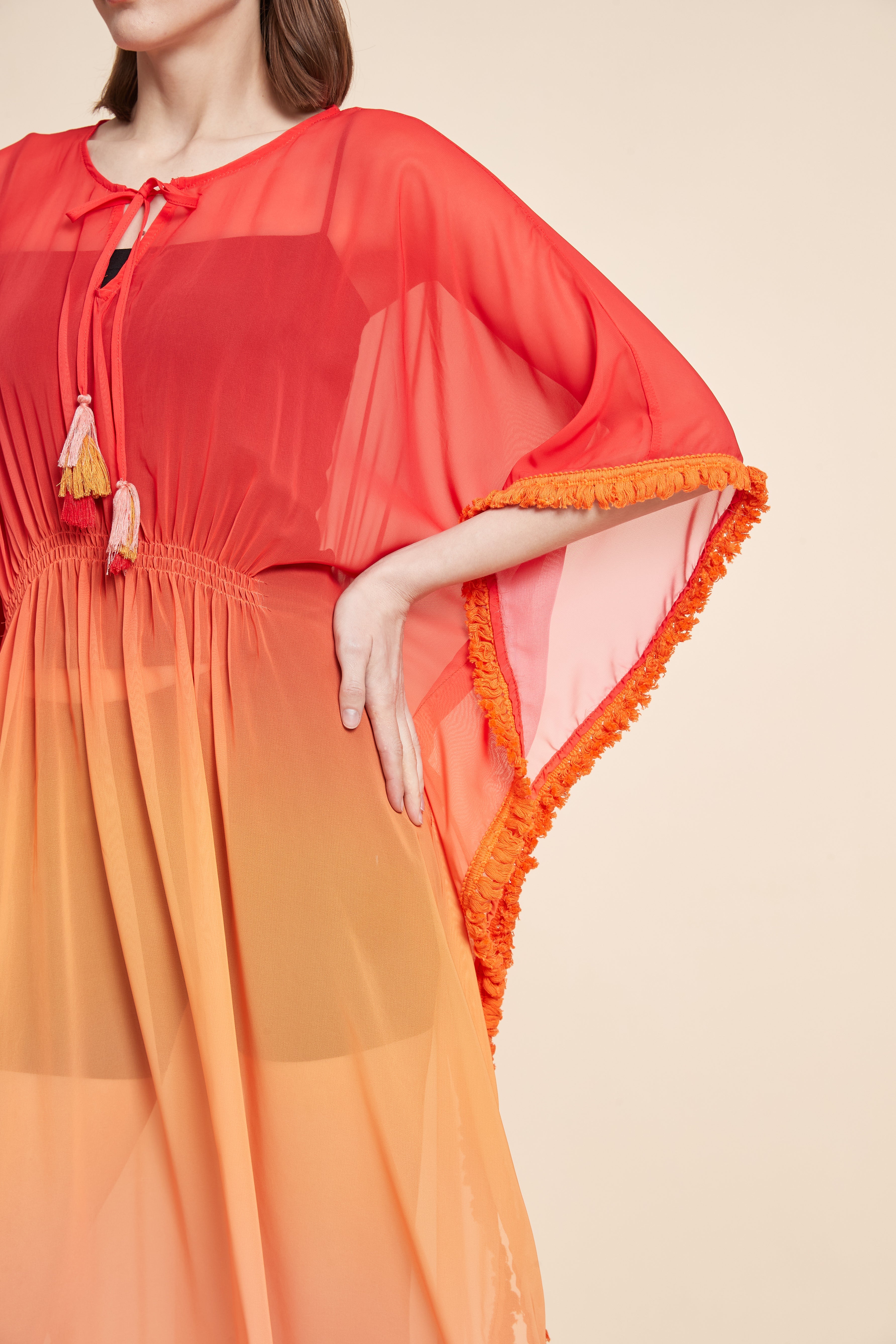 Wide Plain Midi Kaftan