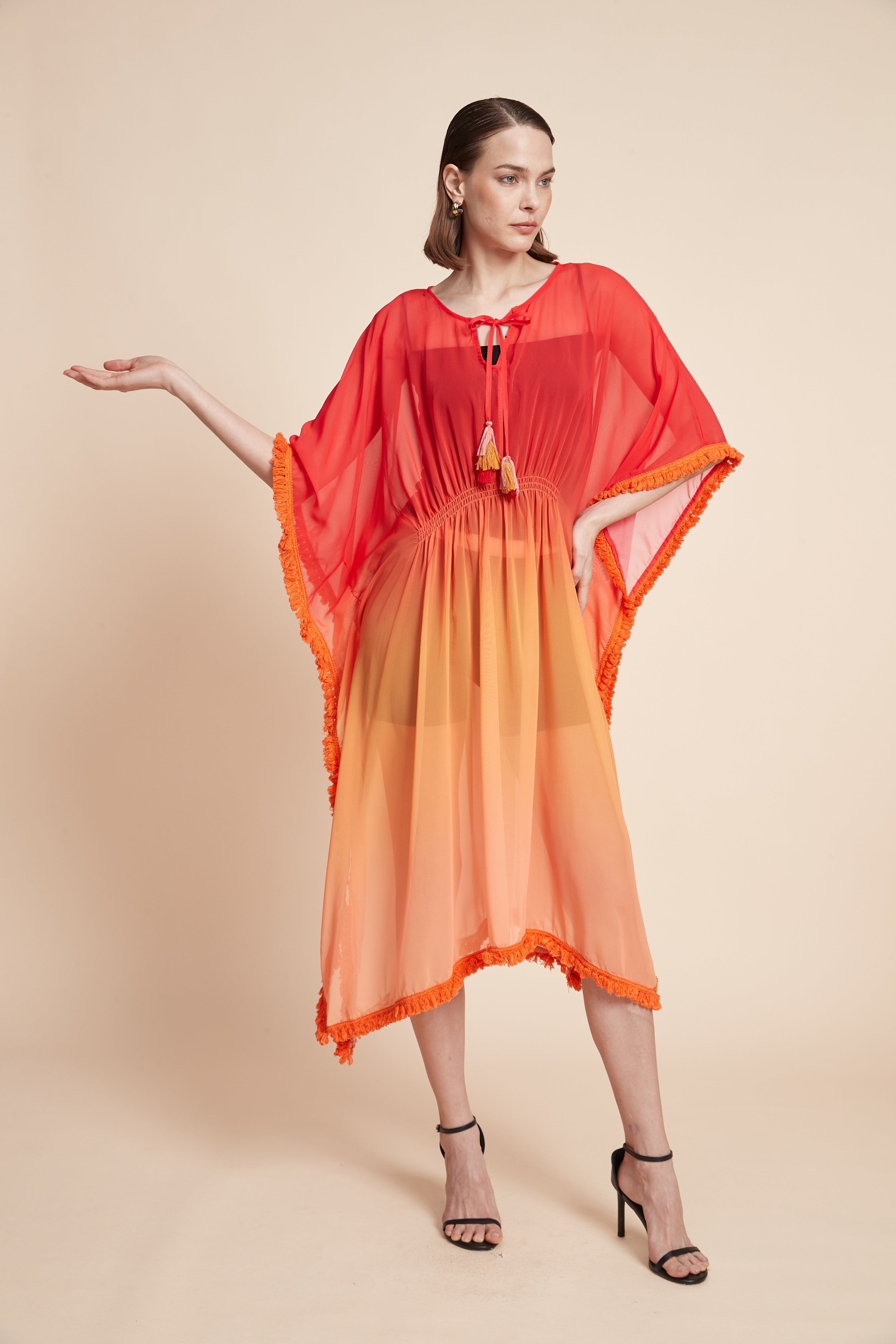 Wide Plain Midi Kaftan