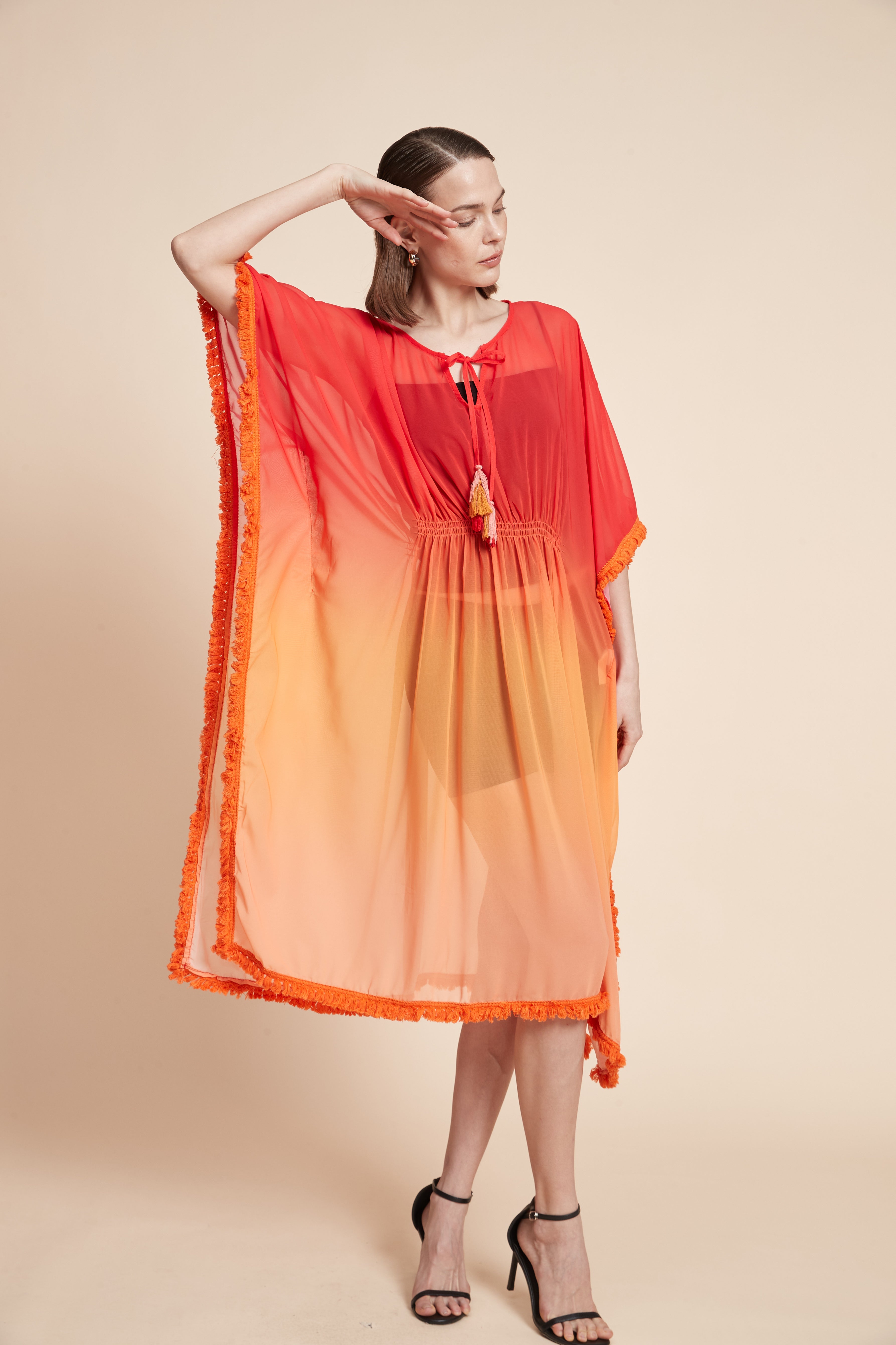 Wide Plain Midi Kaftan